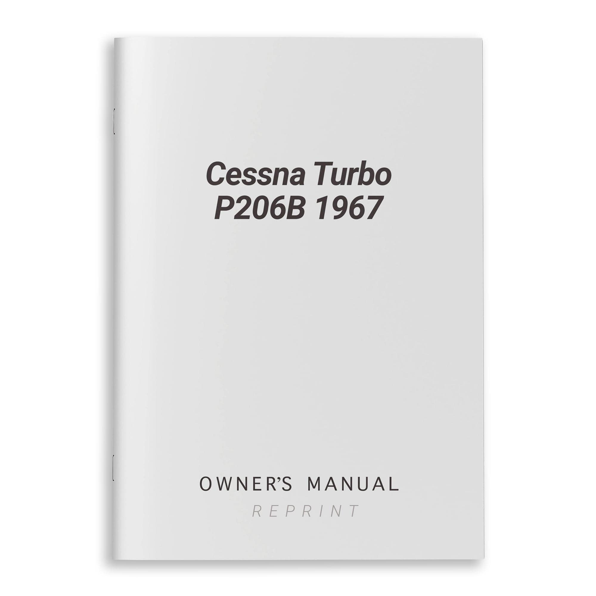 Essco Aircraft Aircraft Manual Cessna Turbo P206B 1967 Owner's Manual