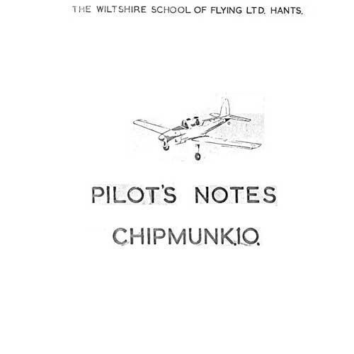 Essco Aircraft Aircraft Manual DeHavilland Chipmunk Series Pilot's Notes (part# DECHIPMUNK-PN-C)