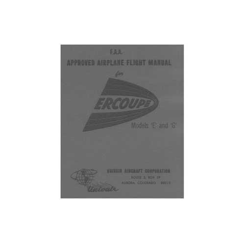 Essco Aircraft Aircraft Manual Ercoupe  415 E thru G Flight Manual (part# ER415E,G-48-F-C)