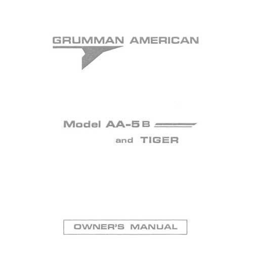 Essco Aircraft Aircraft Manual Grumman AA5B Tiger Owner's Manual Pre 1977 (part# AA-5B-137)