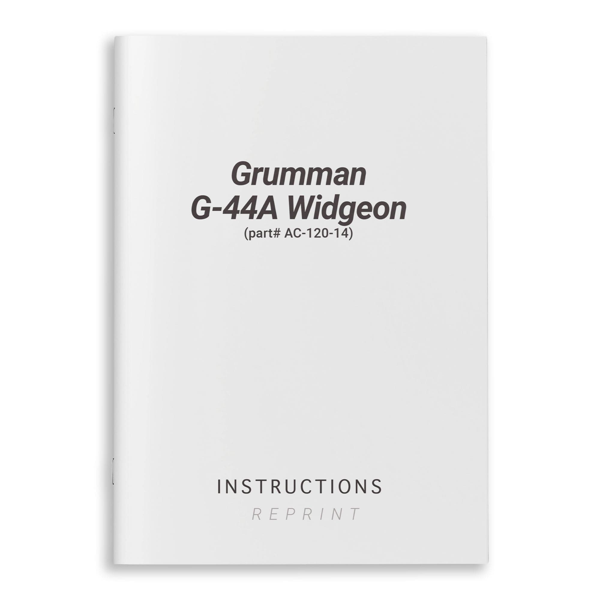 Essco Aircraft Aircraft Manual Grumman G-44A Widgeon Instructions (part# AC-120-14)