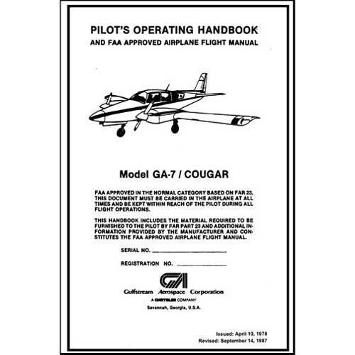 Essco Aircraft Aircraft Manual Grumman GA-7 Cougar 1978 POH & Flight Manual (7735)