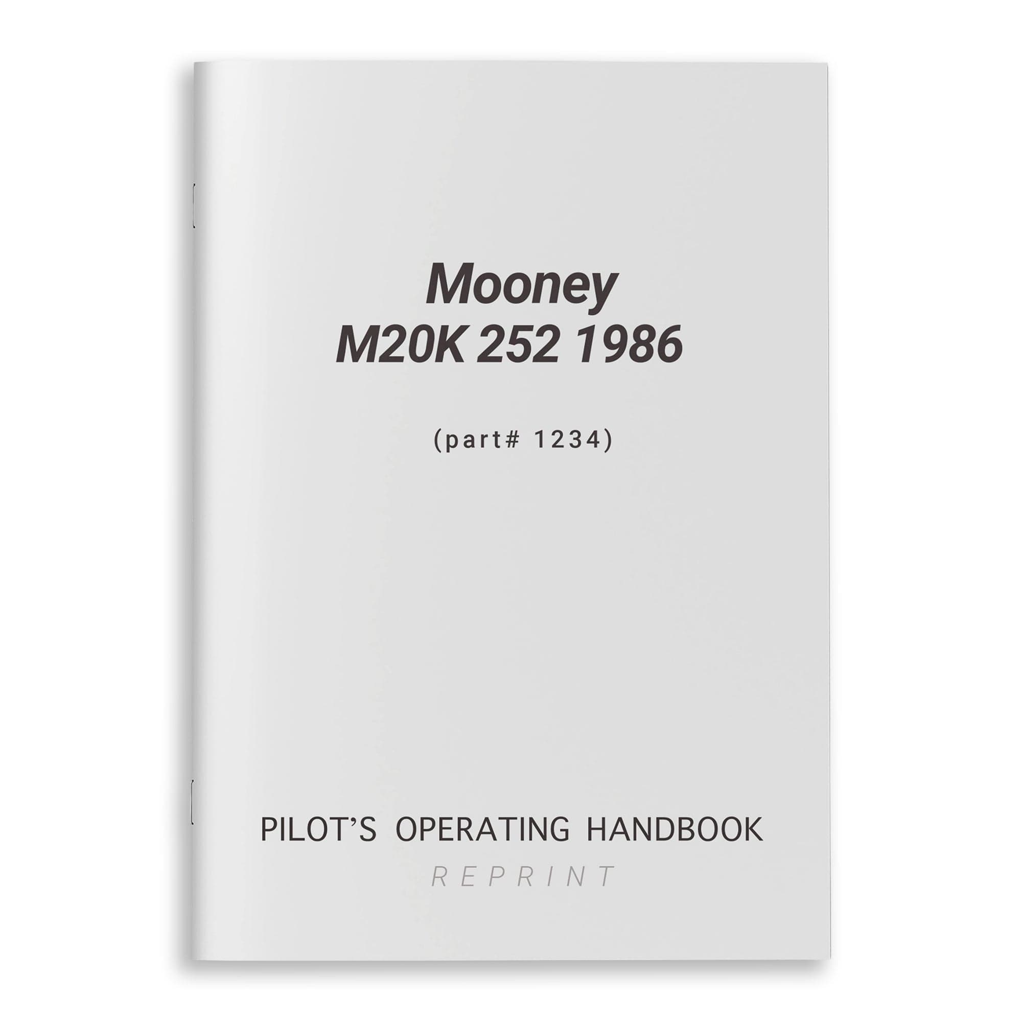 Essco Aircraft Aircraft Manual Mooney M20K 252 Pilot's Operating Handbook 1986 (part# 1234)