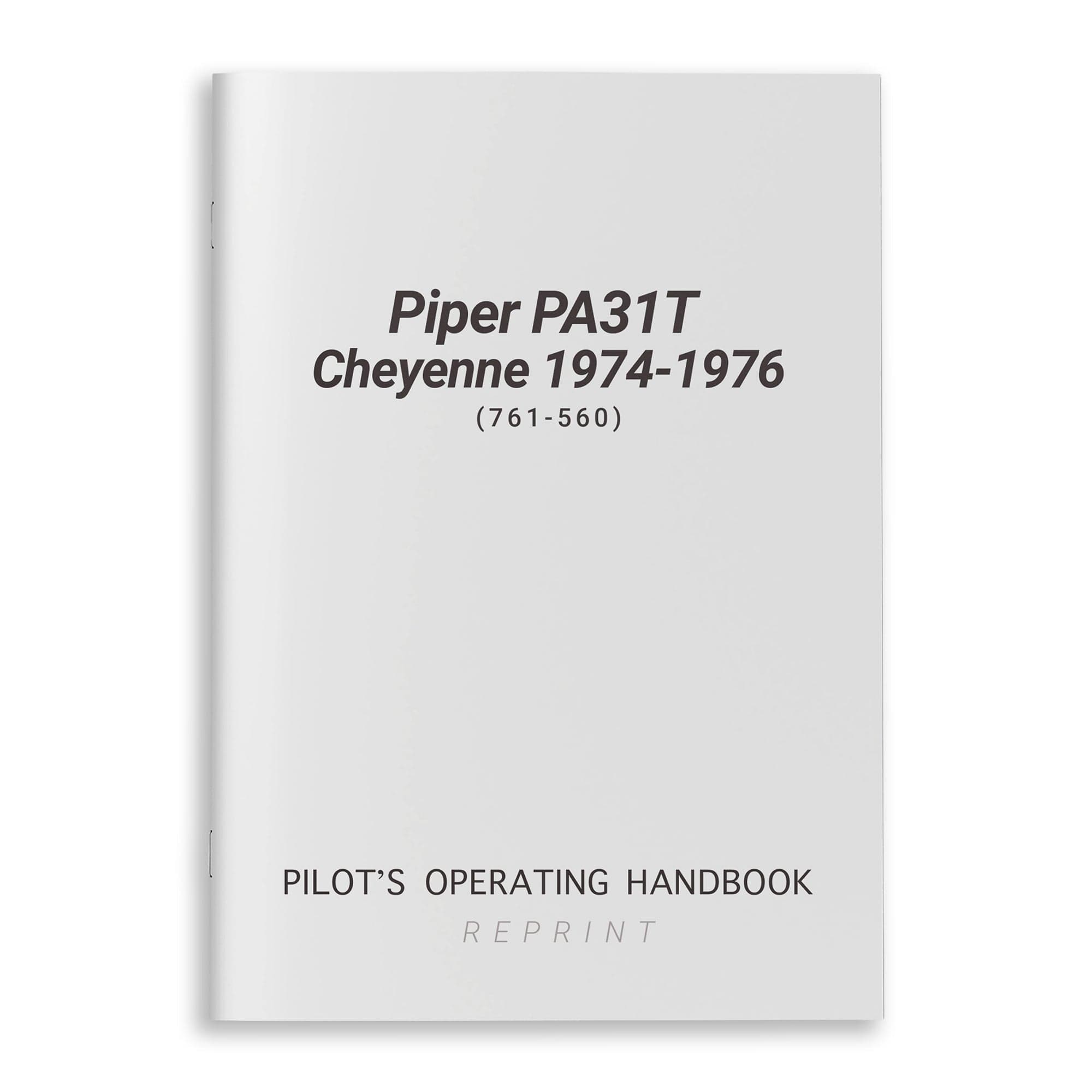 Essco Aircraft Aircraft Manual Piper PA31T Cheyenne 1974-1976 POH (761-560)