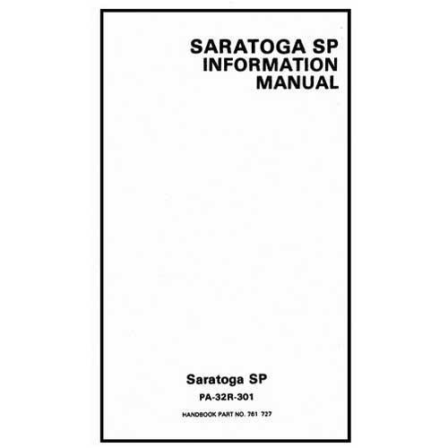 Essco Aircraft Aircraft Manual Piper PA32R-301 Saratoga SP 1980-93 POH (761-727)