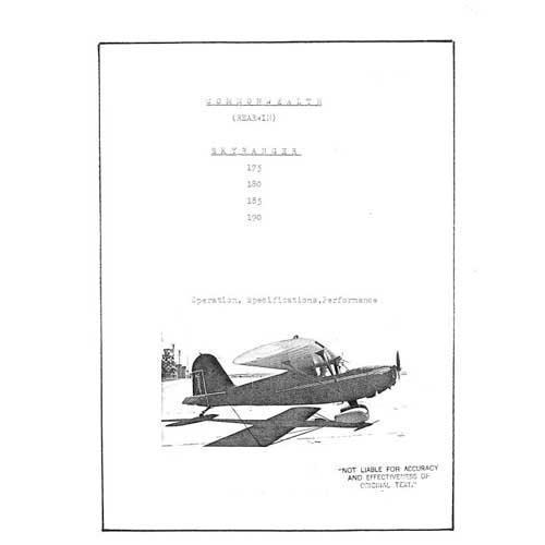 Essco Aircraft Aircraft Manual Rearwin Skyranger 175, 180 & 180F Operation & Aircraft (RW175-OP-C)