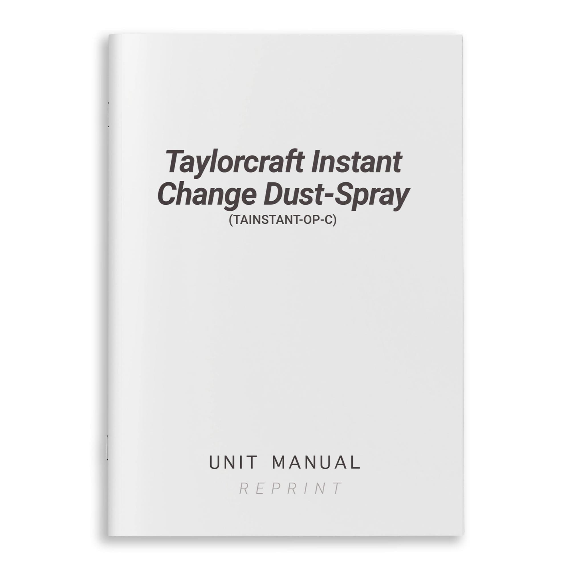 Essco Aircraft Aircraft Manual Taylorcraft Instant Change Dust-Spray Unit Manual (TAINSTANT-OP-C)