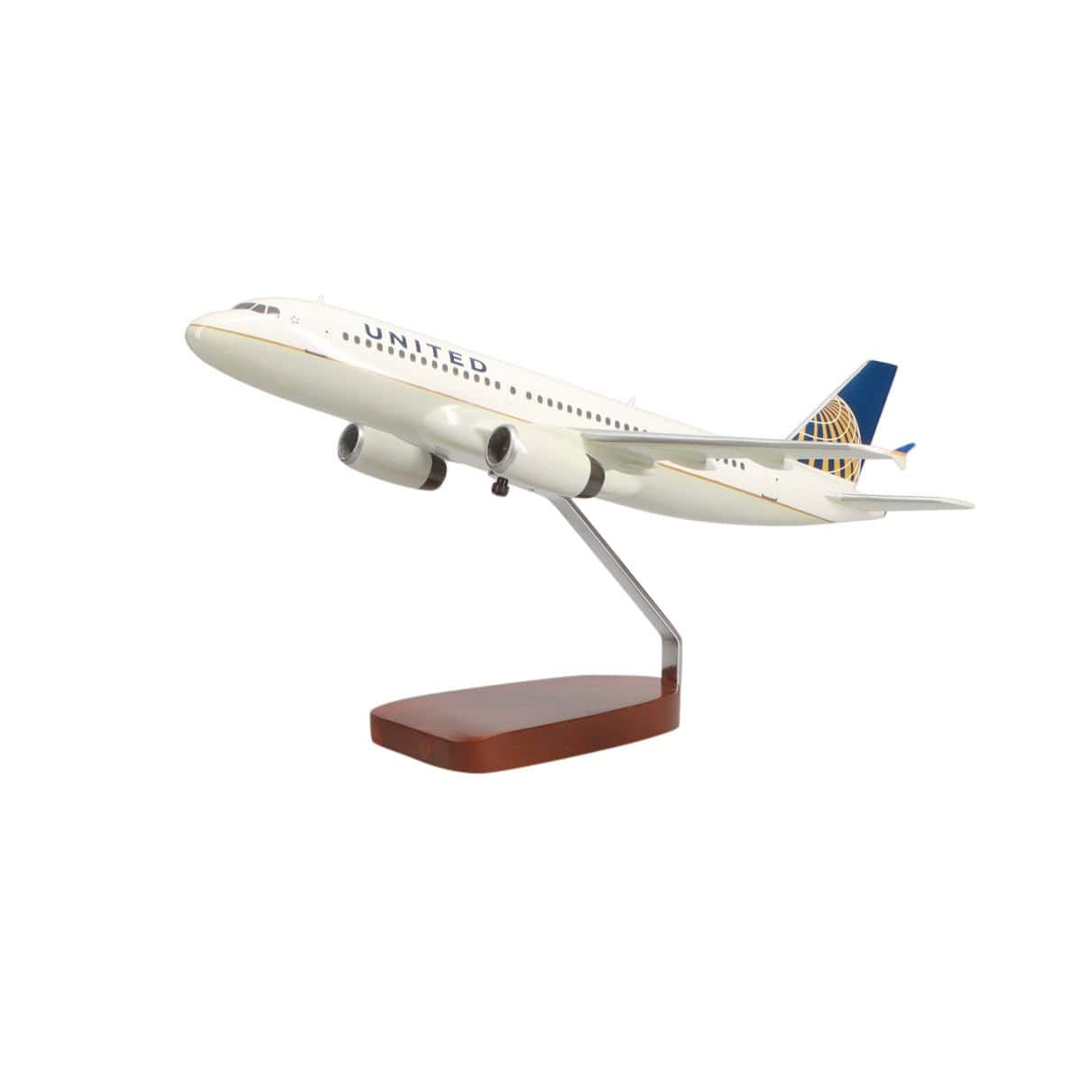 High Flying Models Aircraft Models Airbus A320 United Airlines (Continental Merger Livery) Large Mahogany Model