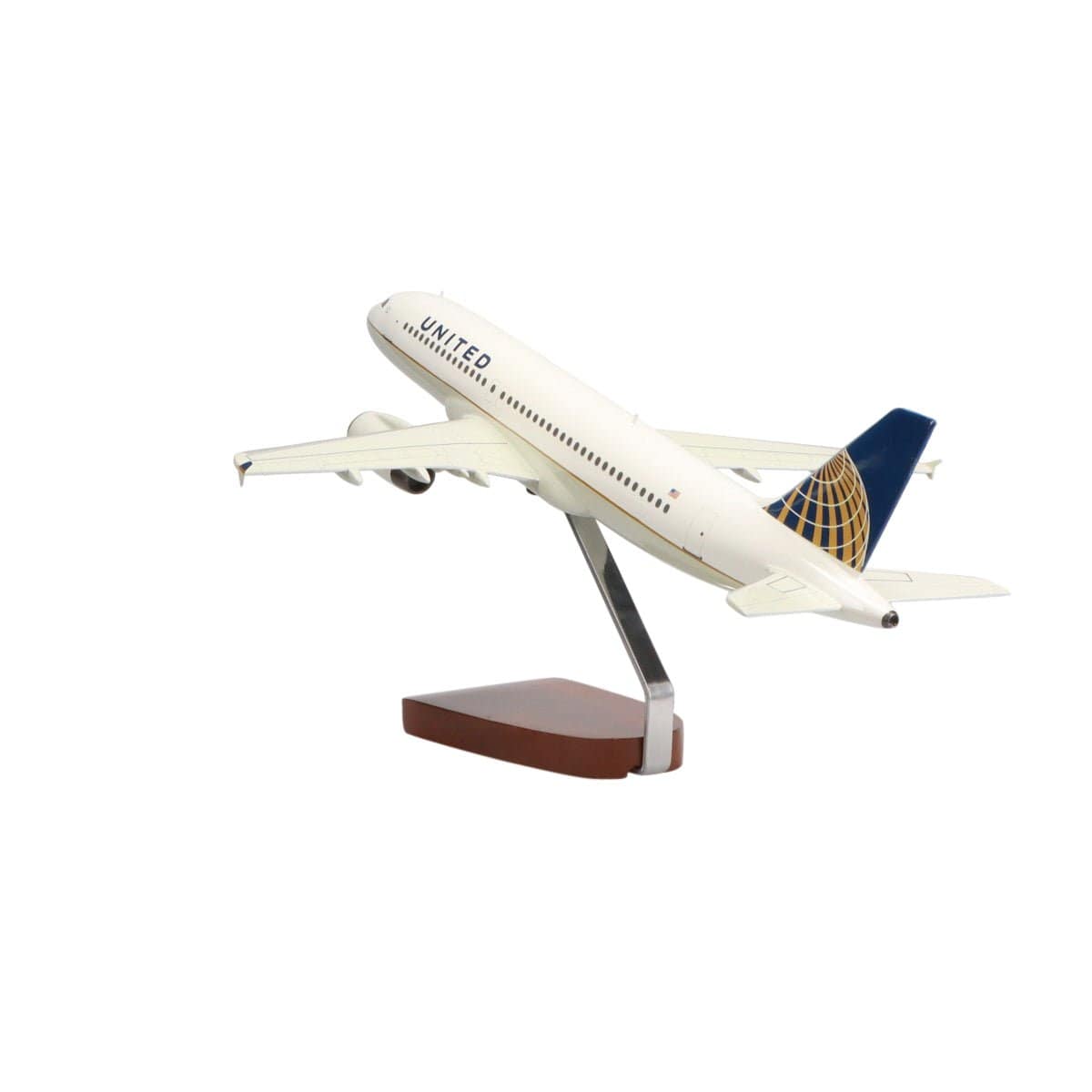 High Flying Models Aircraft Models Airbus A320 United Airlines (Continental Merger Livery) Large Mahogany Model