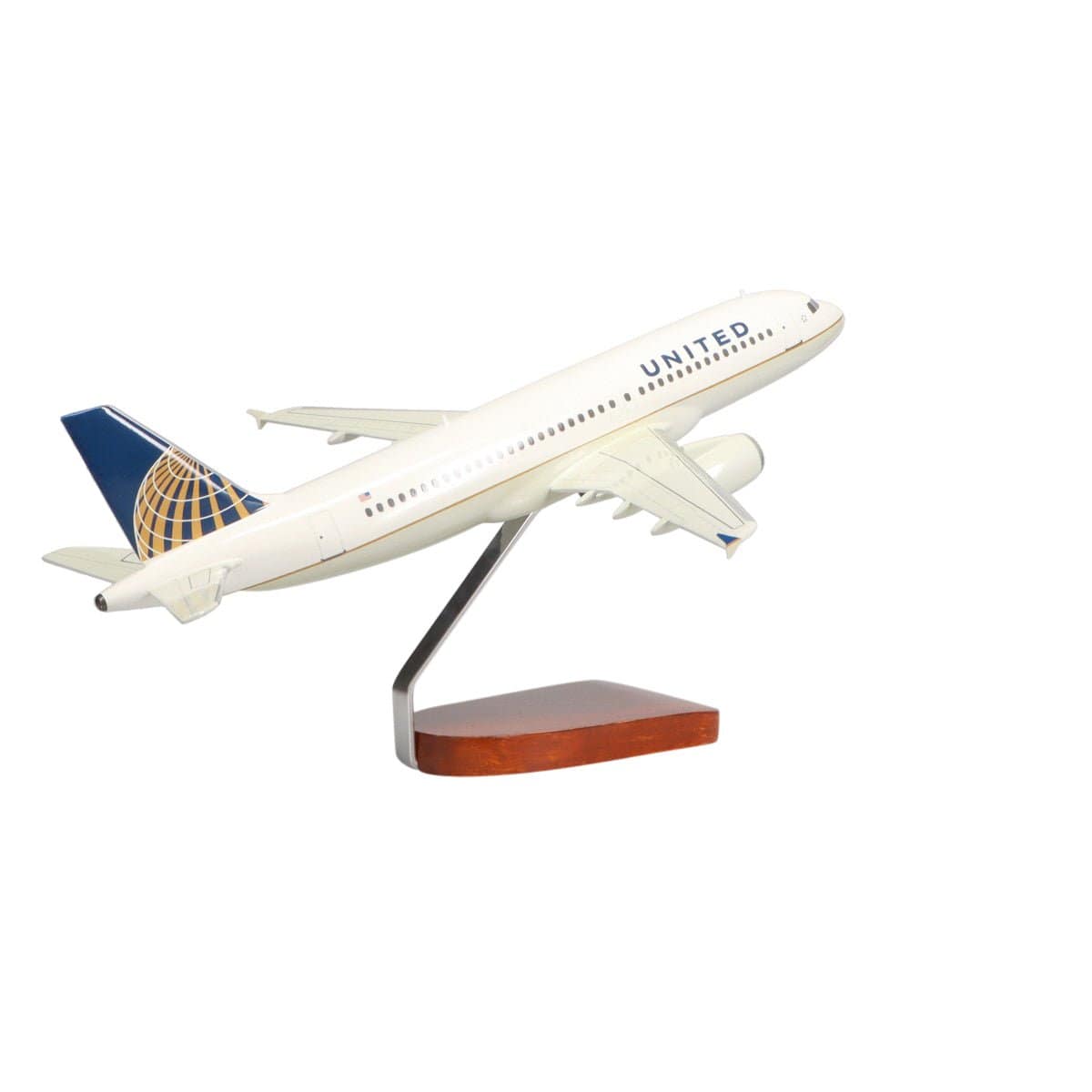 High Flying Models Aircraft Models Airbus A320 United Airlines (Continental Merger Livery) Large Mahogany Model