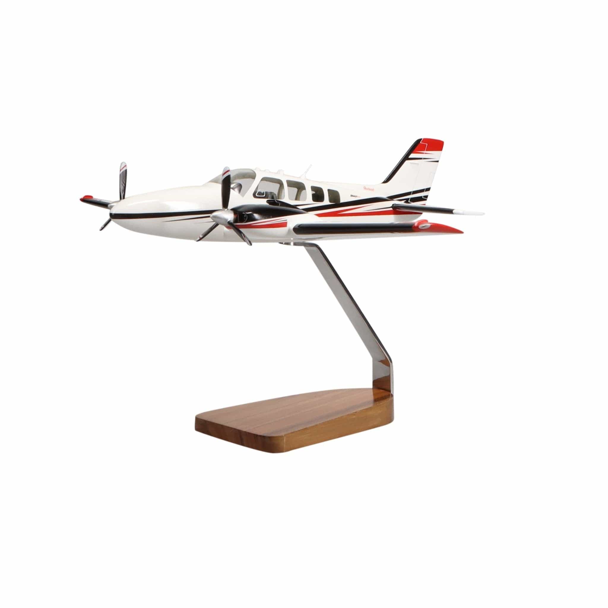 High Flying Models Aircraft Models Beechcraft® Baron G58 Clear Canopy Large Mahogany Model