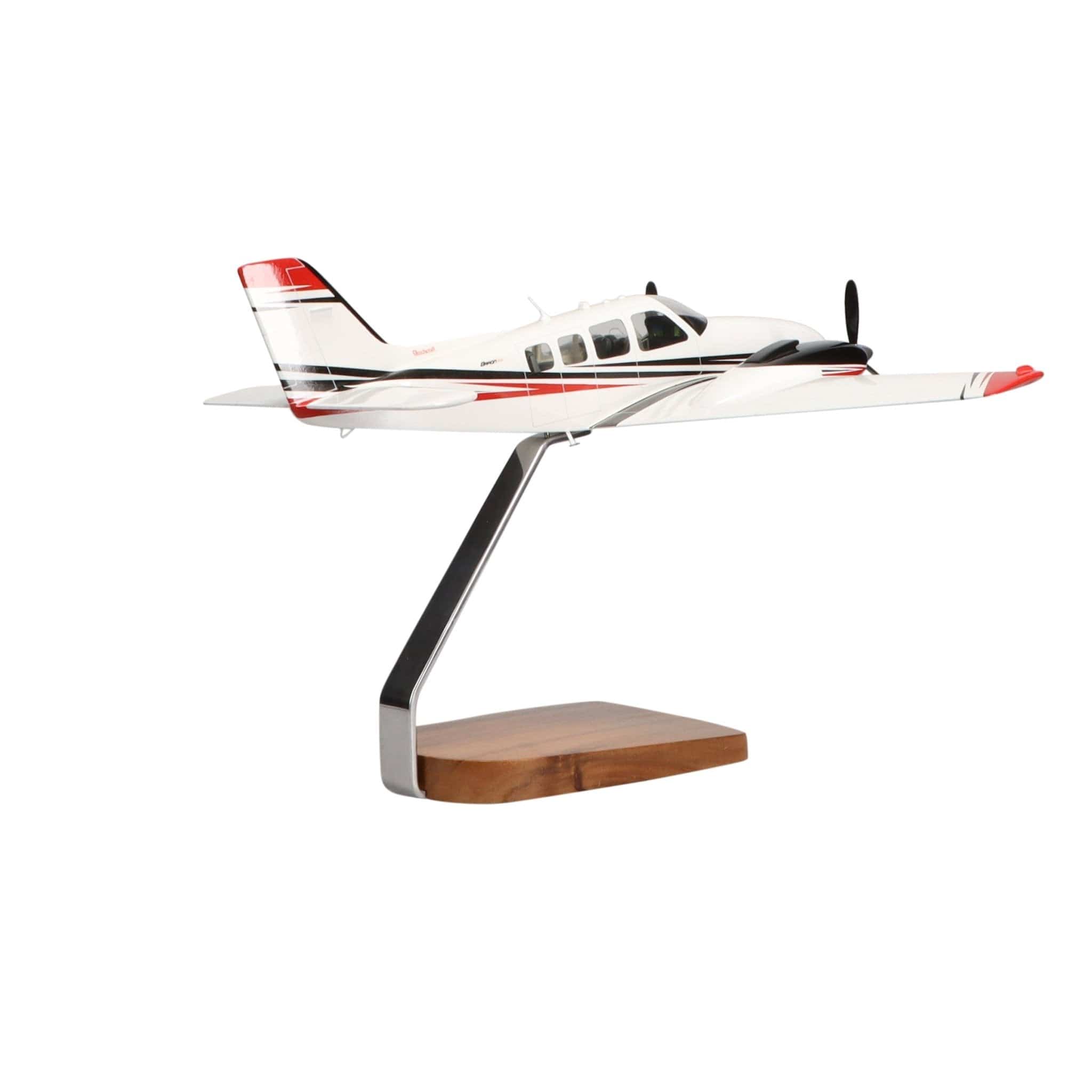 High Flying Models Aircraft Models Beechcraft® Baron G58 Clear Canopy Large Mahogany Model