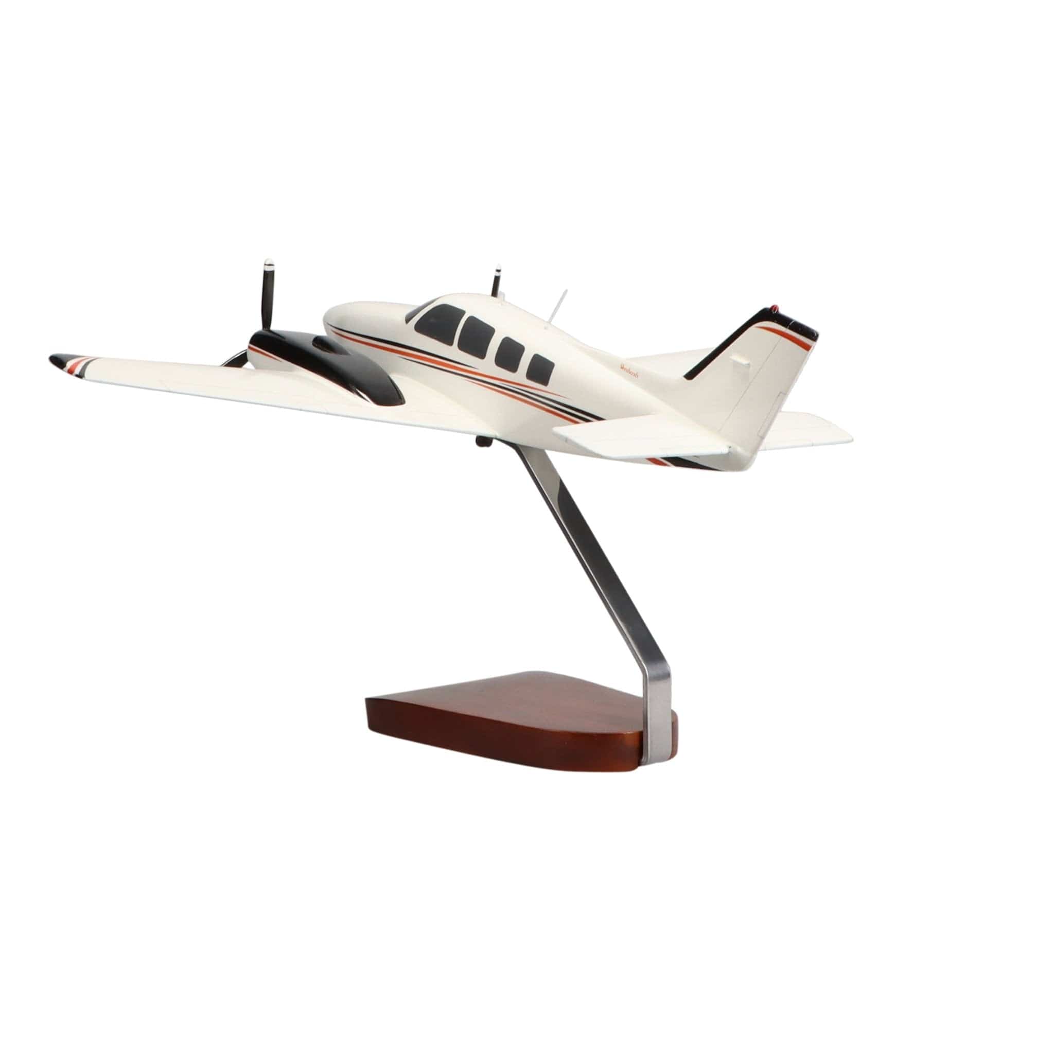 High Flying Models Aircraft Models Beechcraft® Baron G58 (Red/Black) Large Mahogany Model