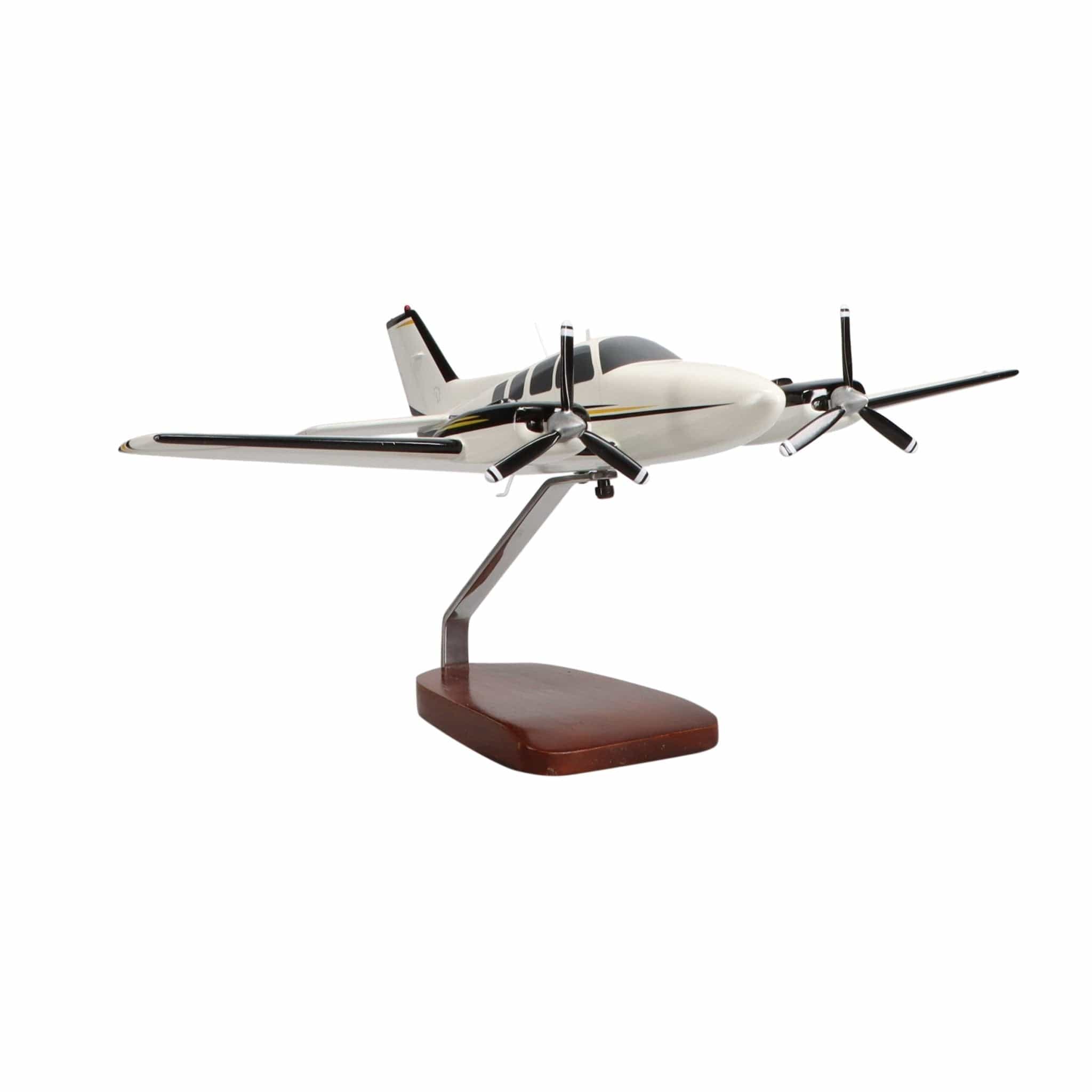 High Flying Models Aircraft Models Beechcraft® Baron G58 (Yellow/Black) Large Mahogany Model