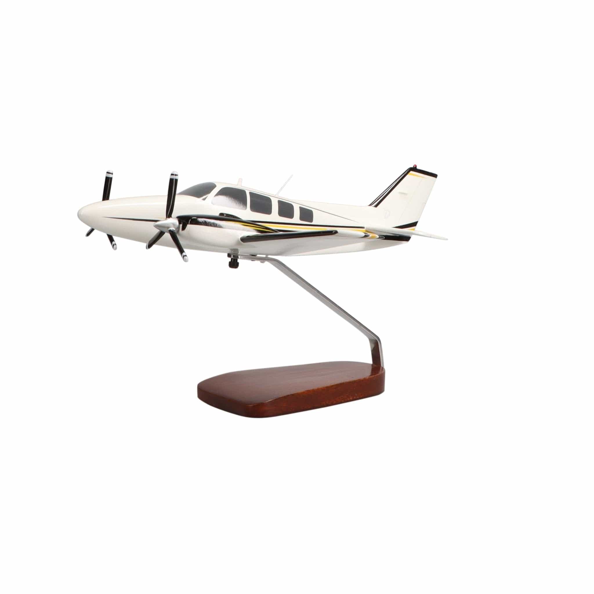 High Flying Models Aircraft Models Beechcraft® Baron G58 (Yellow/Black) Large Mahogany Model