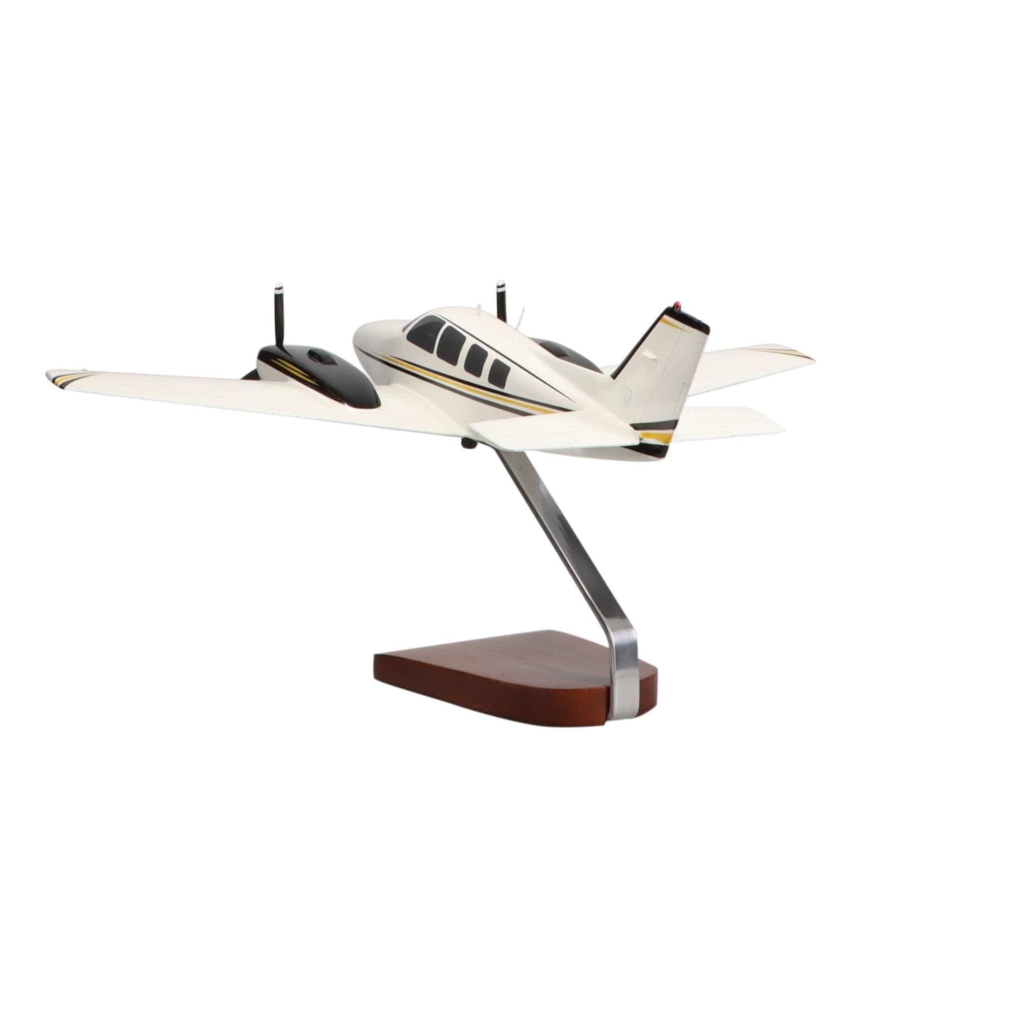 High Flying Models Aircraft Models Beechcraft® Baron G58 (Yellow/Black) Large Mahogany Model