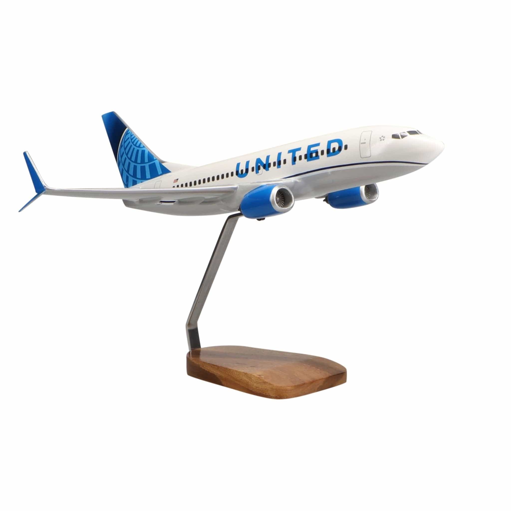 High Flying Models Aircraft Models Boeing 737-700 United Airlines (2019 Livery) Large Mahogany Model