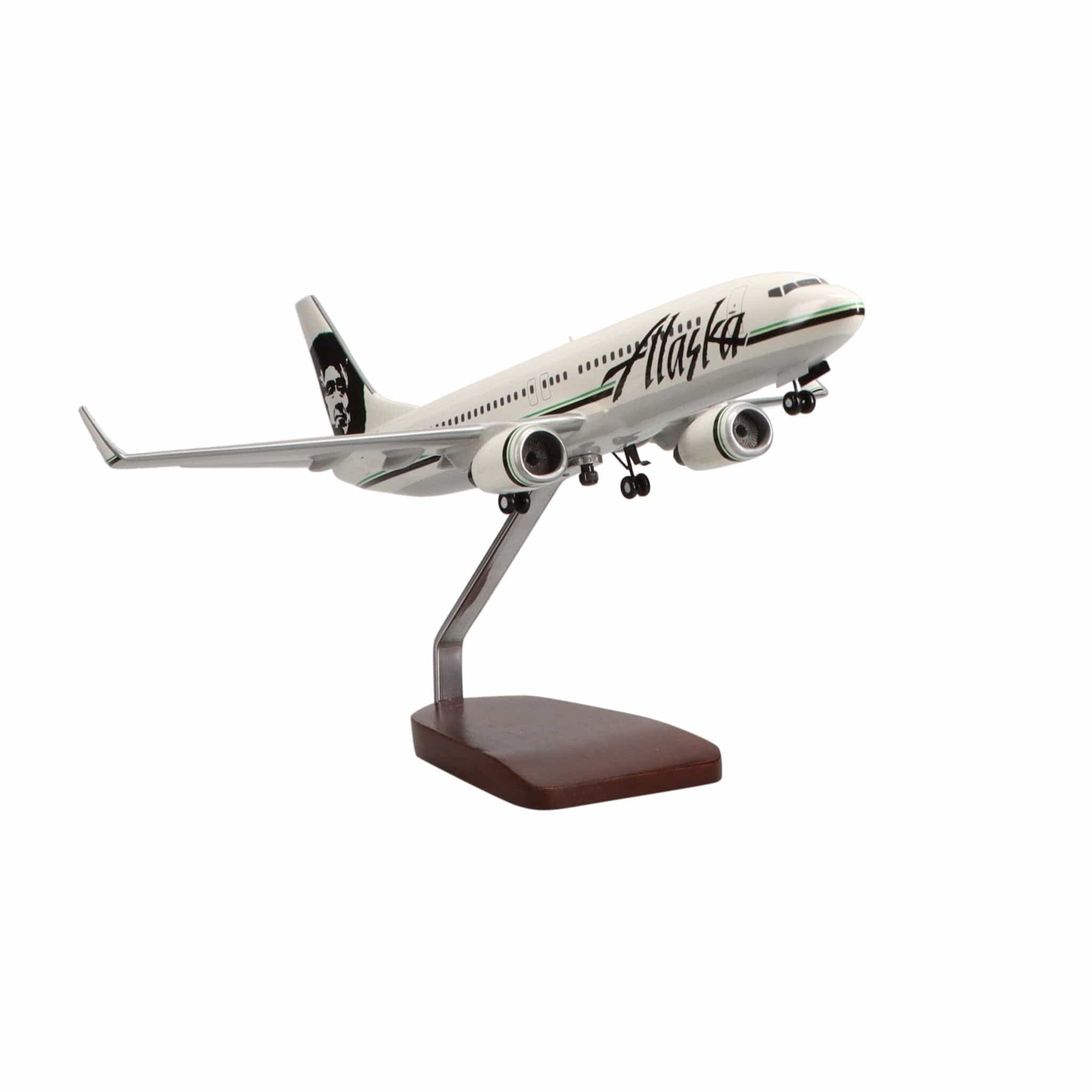 High Flying Models Aircraft Models Boeing 737-800 Alaska Airlines Large Mahogany Model