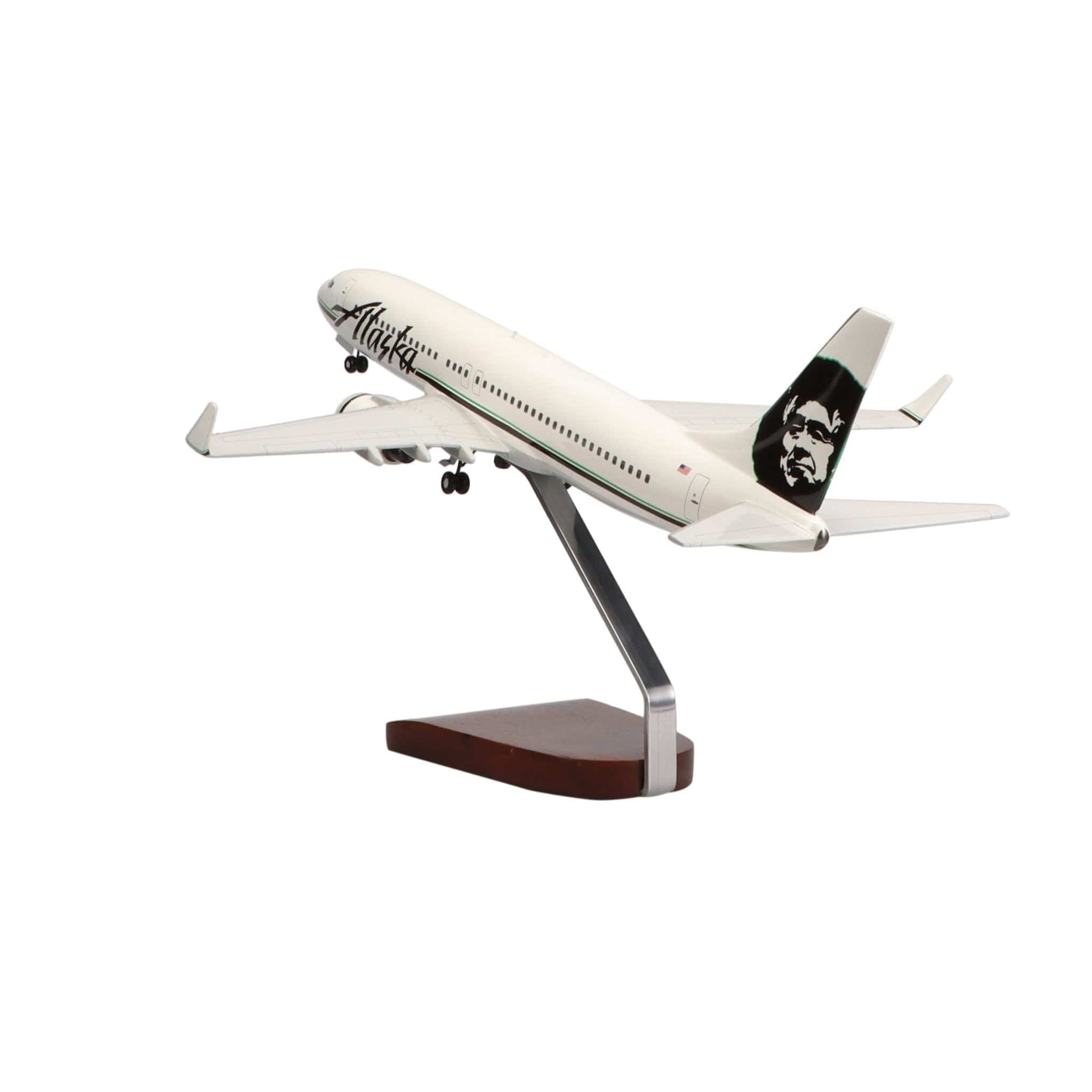 High Flying Models Aircraft Models Boeing 737-800 Alaska Airlines Large Mahogany Model