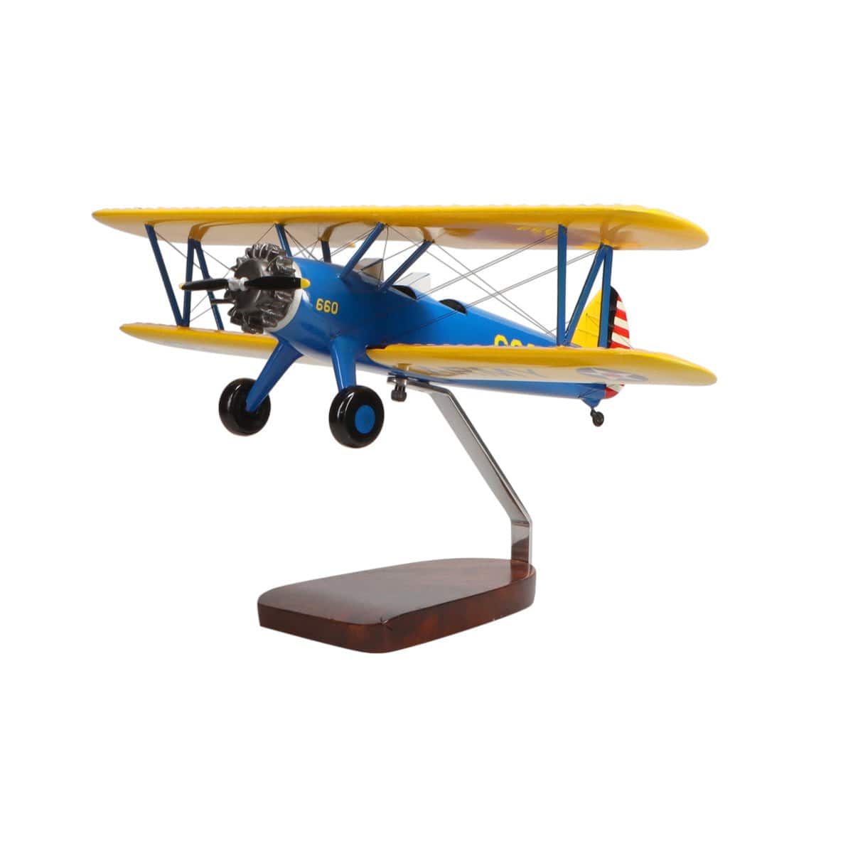 High Flying Models Aircraft Models Boeing™ PT-17A Stearman Kaydet Large Mahogany Model