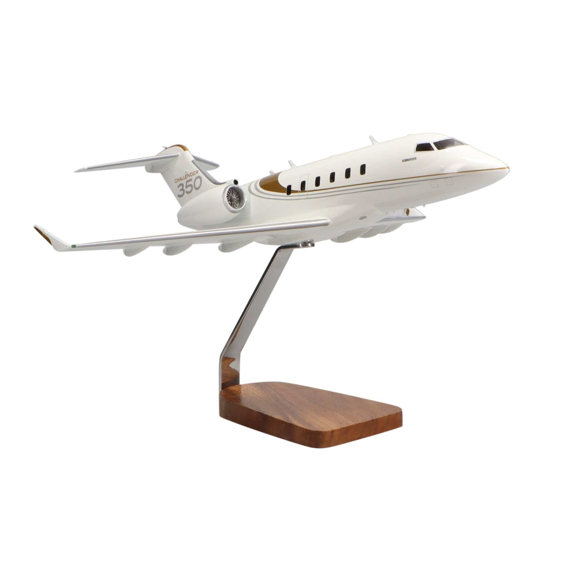 High Flying Models Aircraft Models Bombardier Challenger 350 Clear Canopy Large Mahogany Model