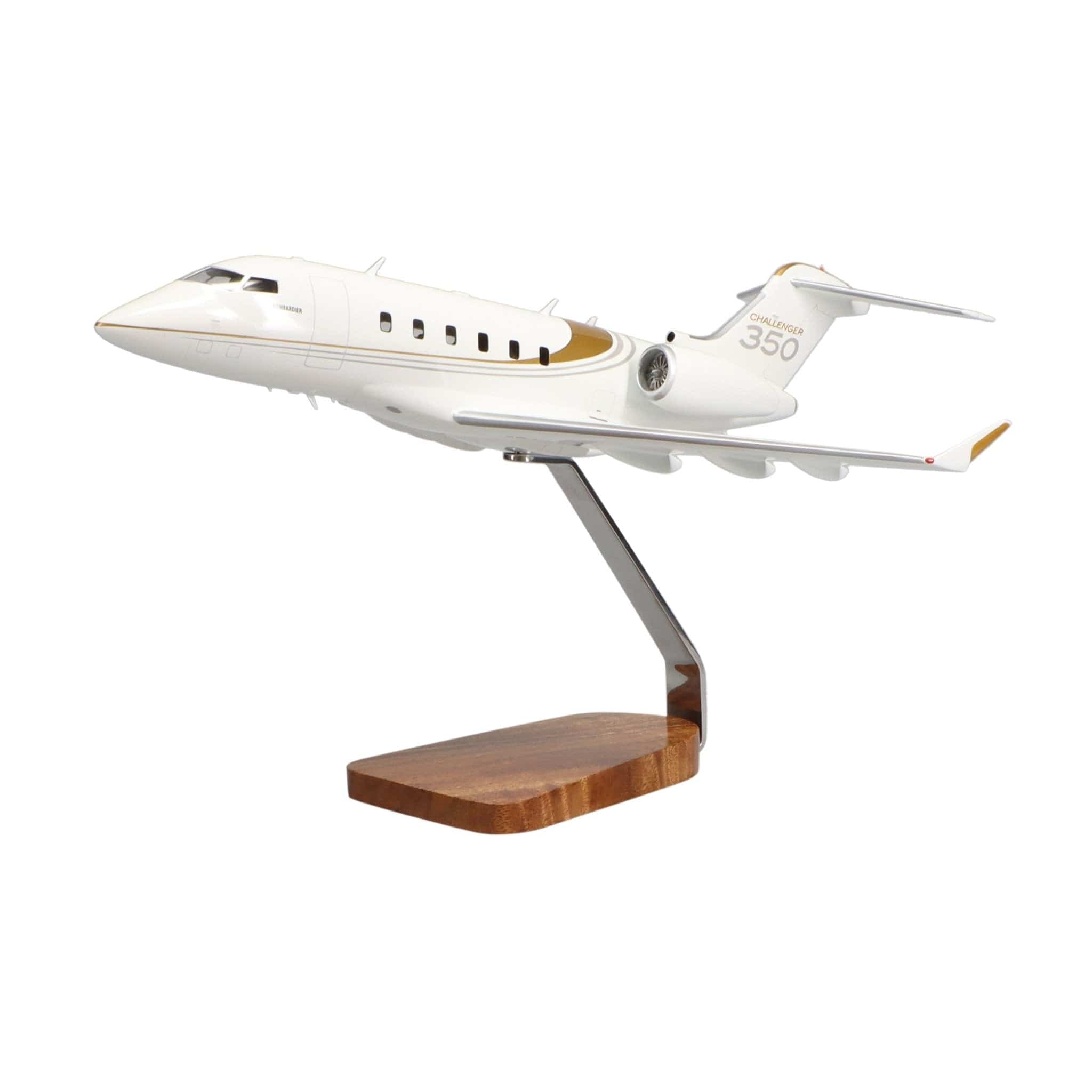 High Flying Models Aircraft Models Bombardier Challenger 350 Clear Canopy Large Mahogany Model