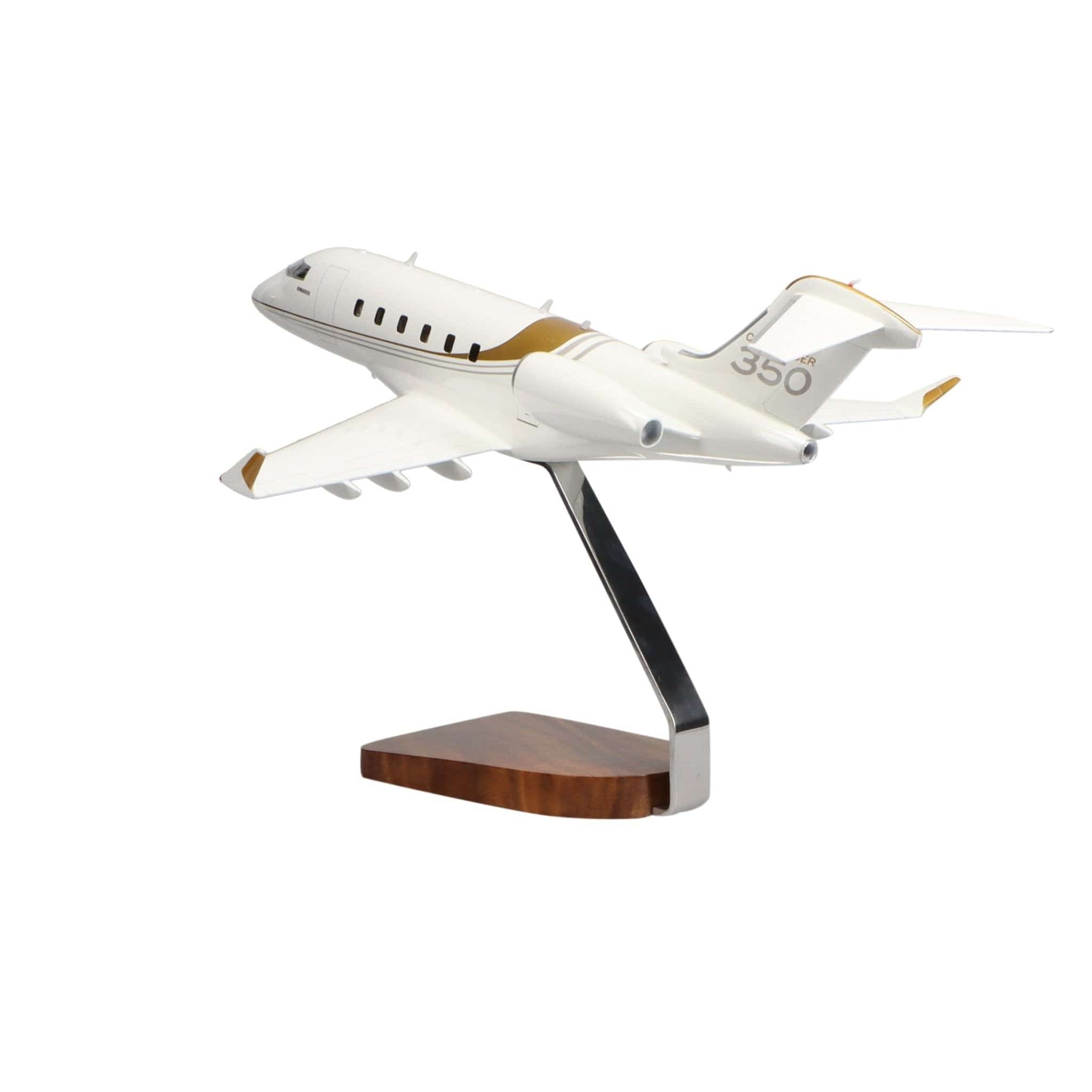 High Flying Models Aircraft Models Bombardier Challenger 350 Clear Canopy Large Mahogany Model