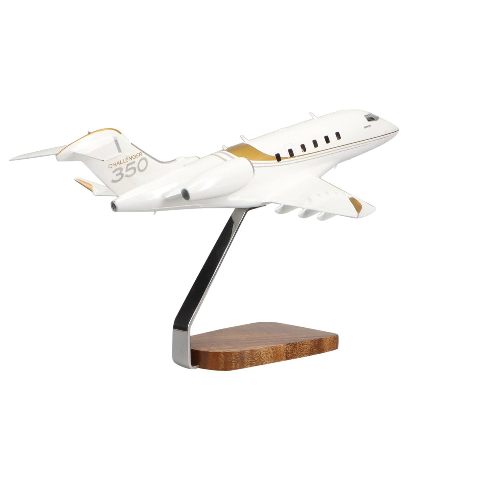 High Flying Models Aircraft Models Bombardier Challenger 350 Clear Canopy Large Mahogany Model