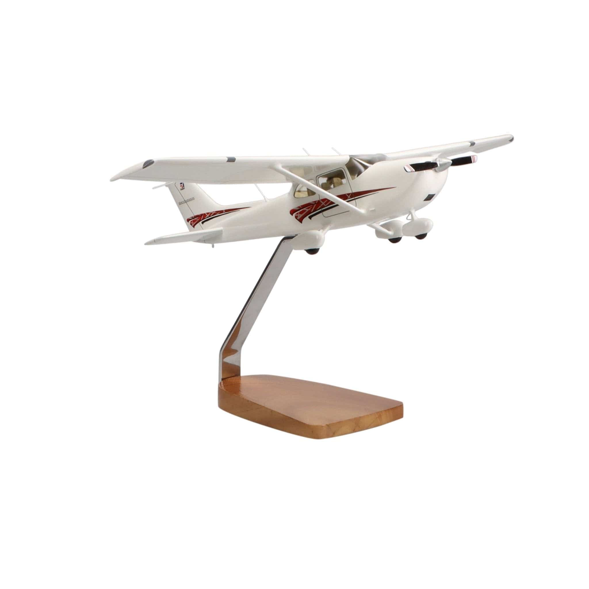 High Flying Models Aircraft Models Cessna® 172 Skyhawk SP (Red) Clear Canopy Large Mahogany Model