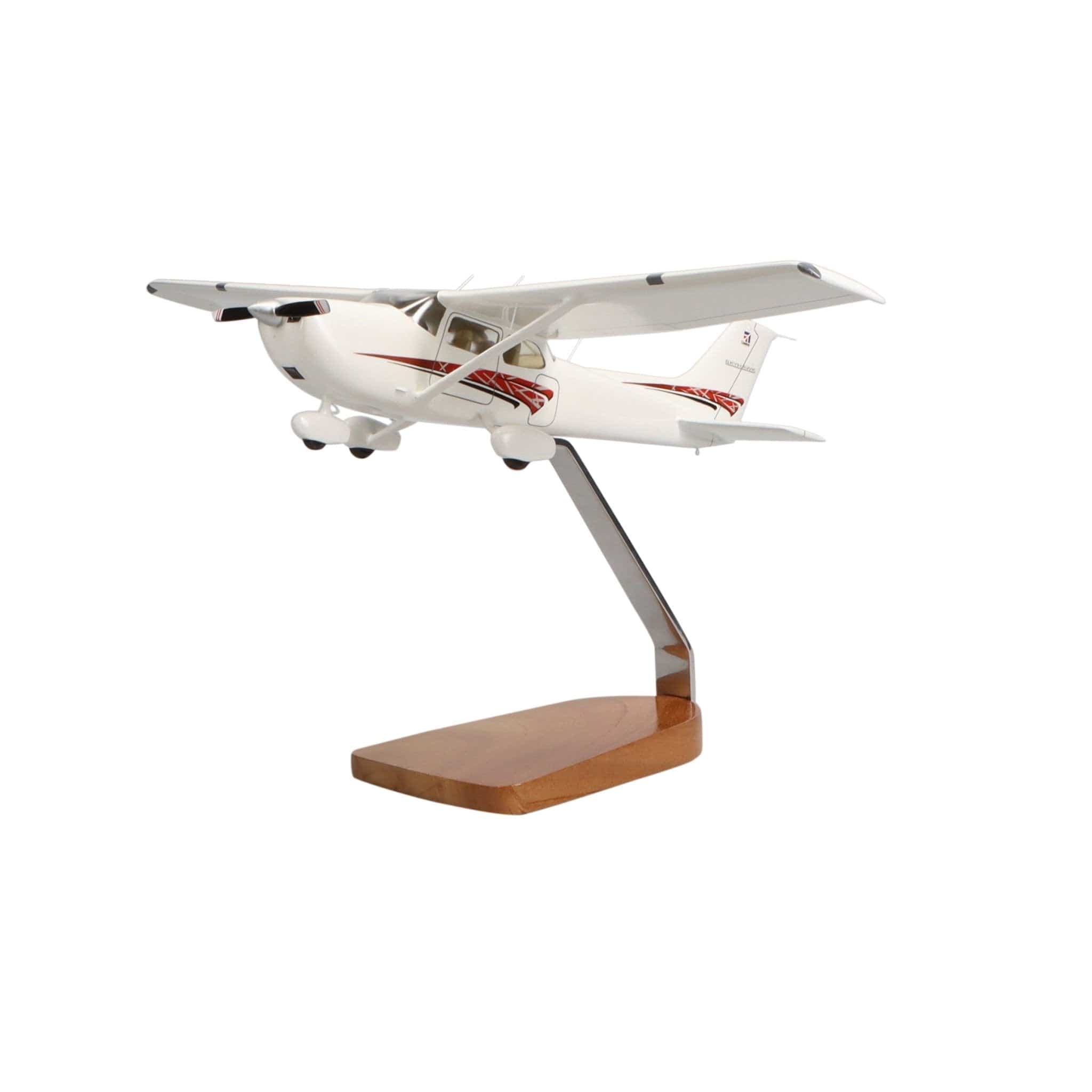 High Flying Models Aircraft Models Cessna® 172 Skyhawk SP (Red) Clear Canopy Large Mahogany Model