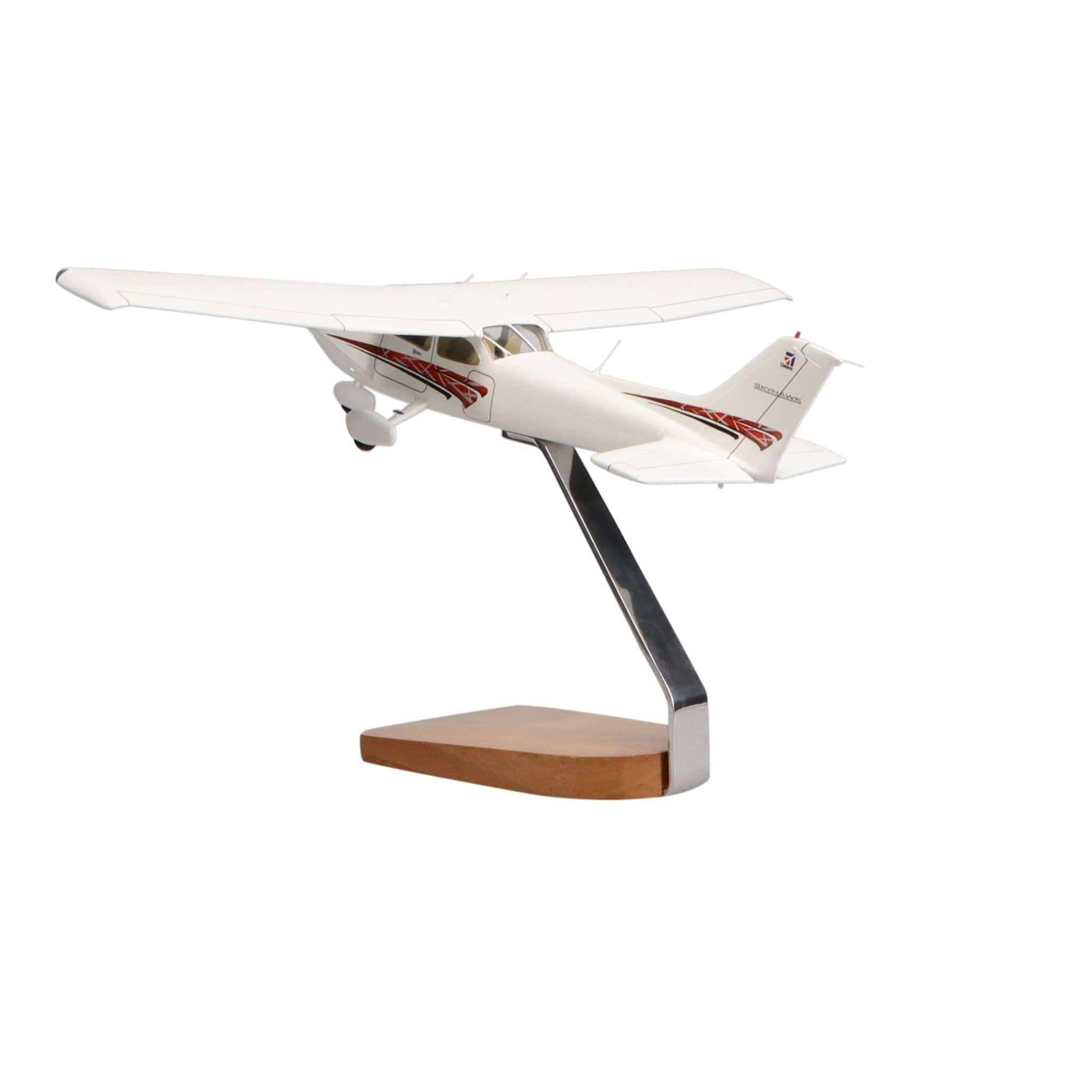 High Flying Models Aircraft Models Cessna® 172 Skyhawk SP (Red) Clear Canopy Large Mahogany Model