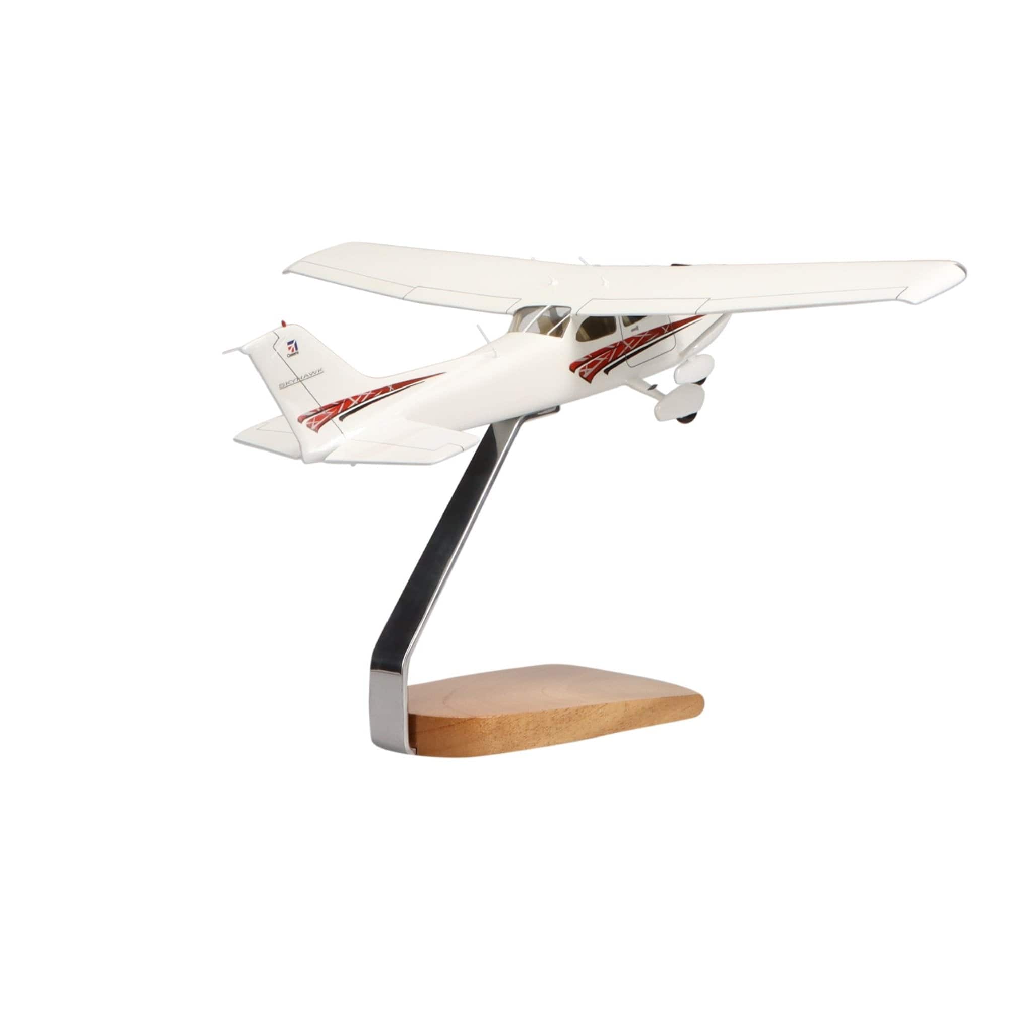 High Flying Models Aircraft Models Cessna® 172 Skyhawk SP (Red) Clear Canopy Large Mahogany Model