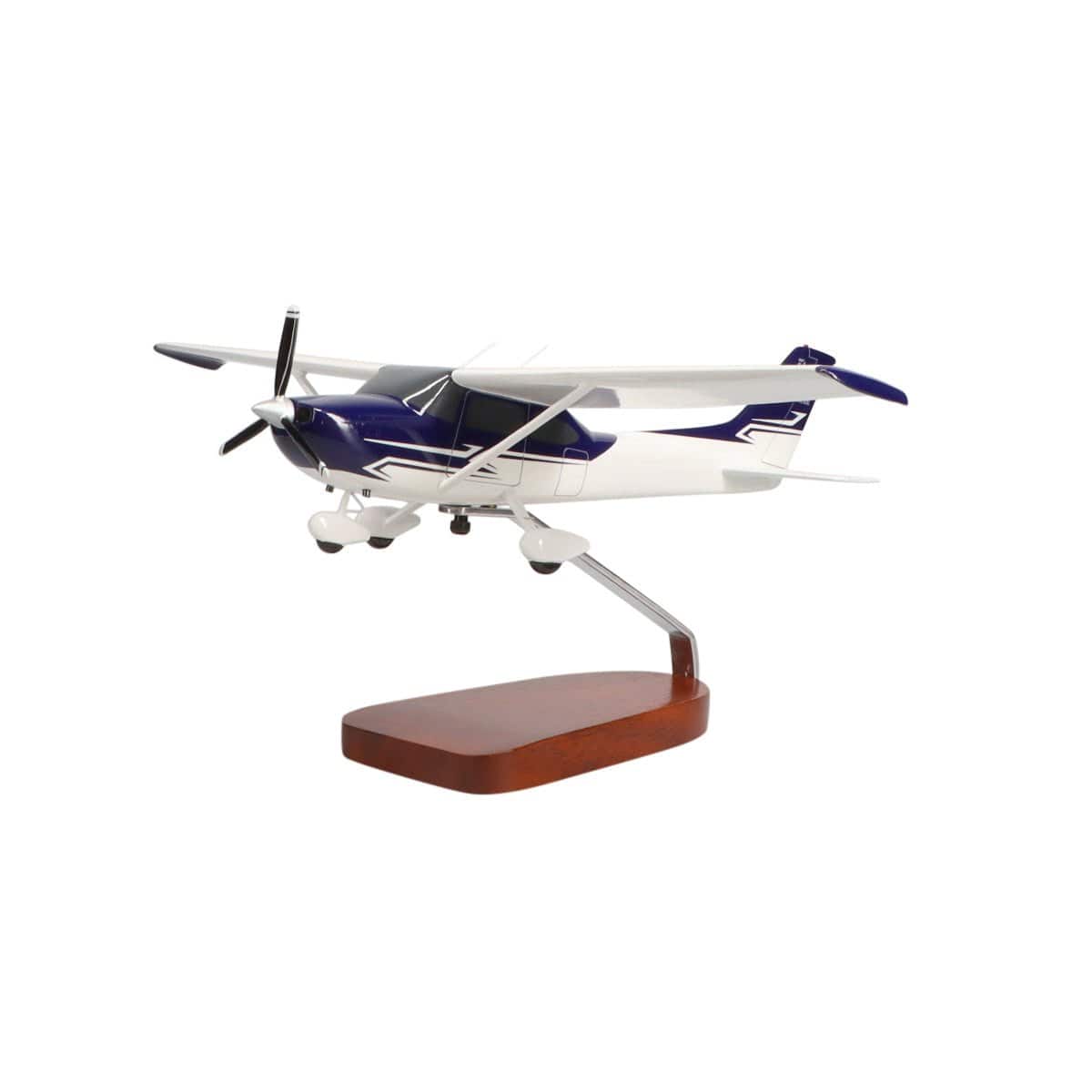 High Flying Models Aircraft Models Cessna® 182 Skylane (Blue & White) Large Mahogany Model