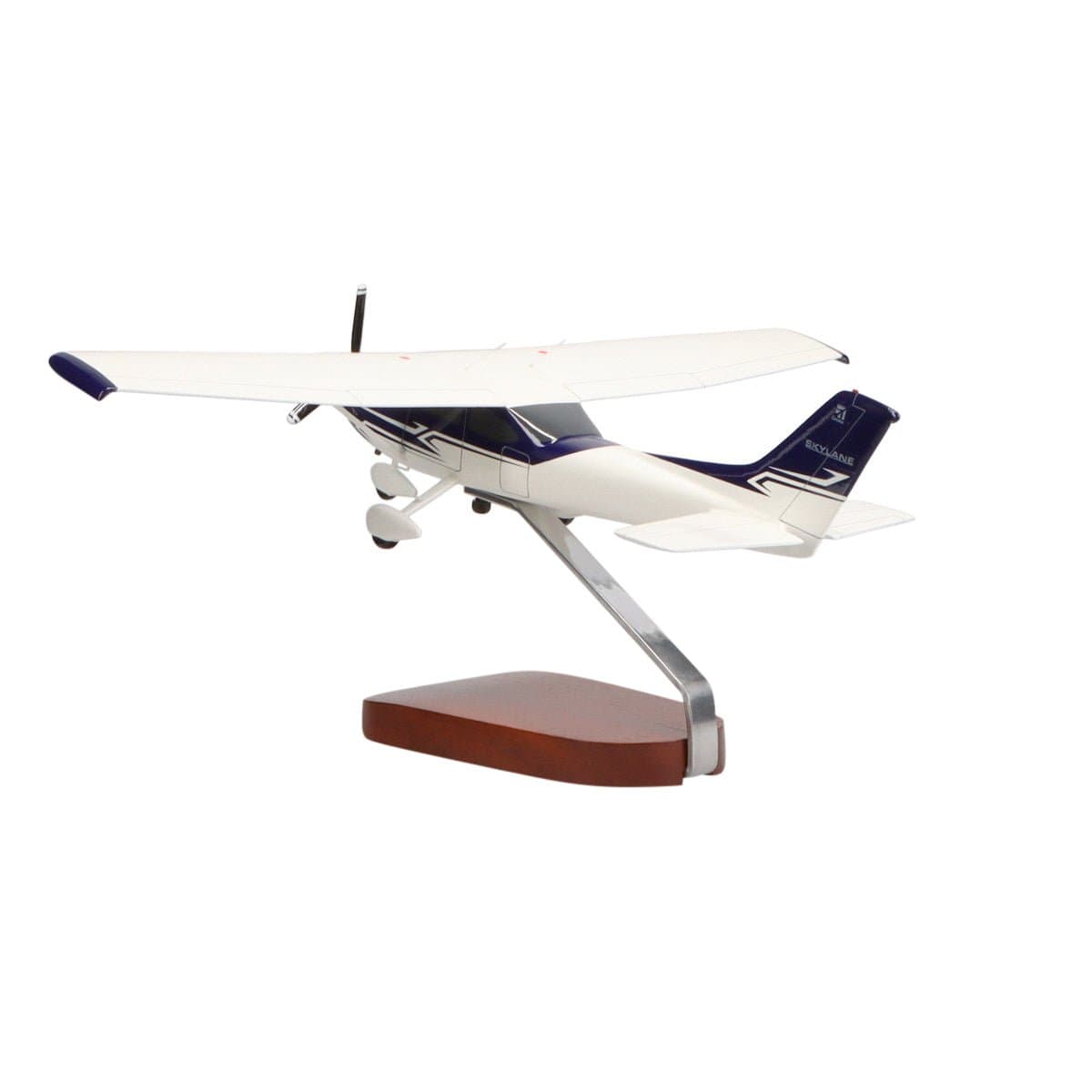 High Flying Models Aircraft Models Cessna® 182 Skylane (Blue & White) Large Mahogany Model