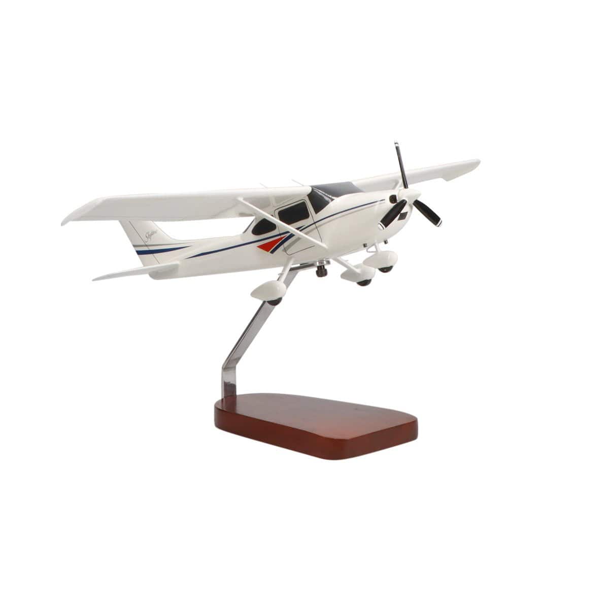 High Flying Models Aircraft Models Cessna® 182 Skylane (White) Large Mahogany Model