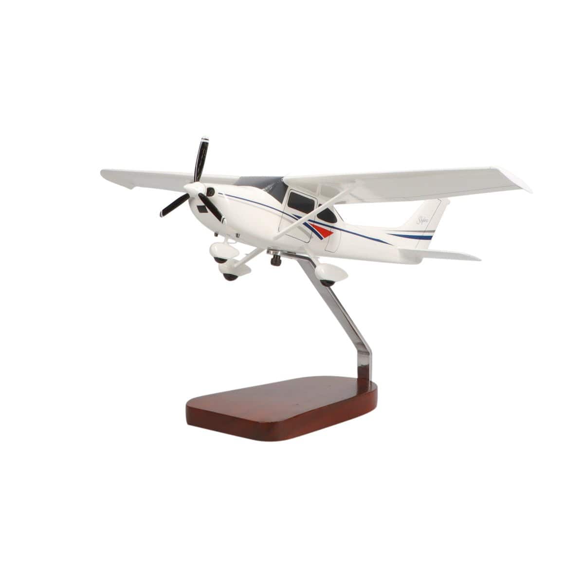 High Flying Models Aircraft Models Cessna® 182 Skylane (White) Large Mahogany Model