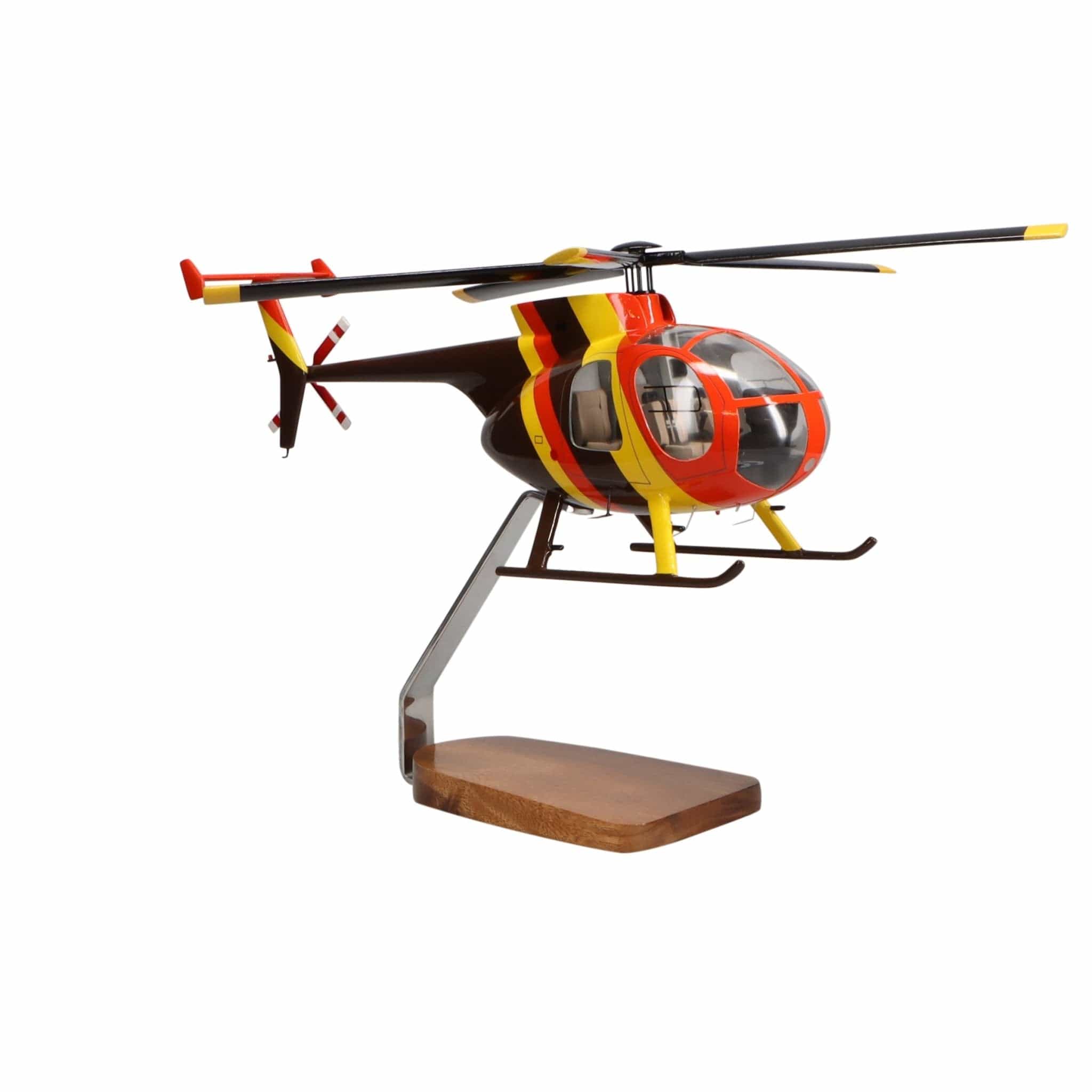 High Flying Models Aircraft Models Hughes Helicopters 500D Magnum PI Clear Canopy Large Mahogany Model