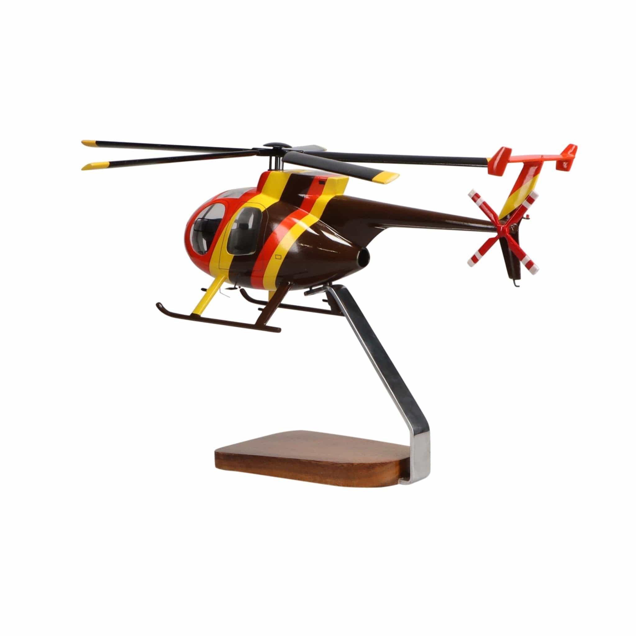 High Flying Models Aircraft Models Hughes Helicopters 500D Magnum PI Clear Canopy Large Mahogany Model