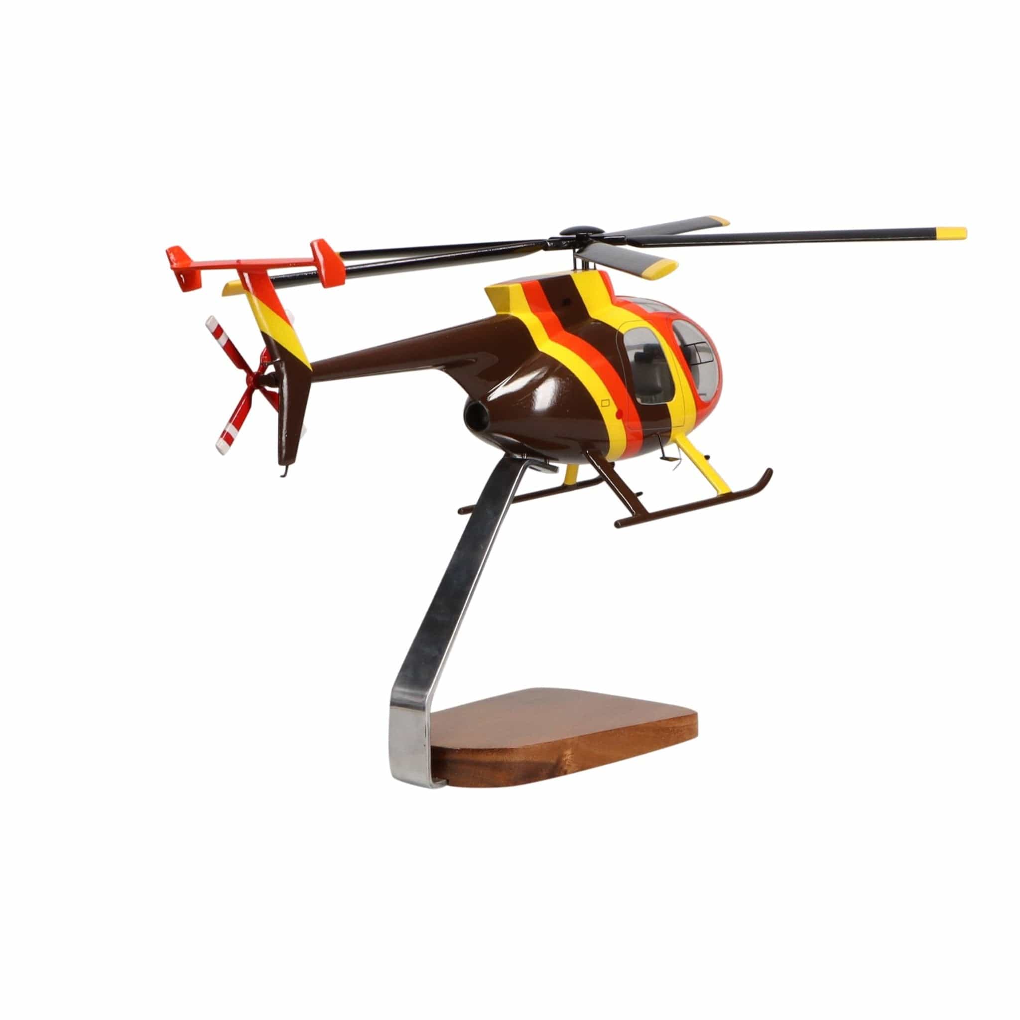 High Flying Models Aircraft Models Hughes Helicopters 500D Magnum PI Clear Canopy Large Mahogany Model