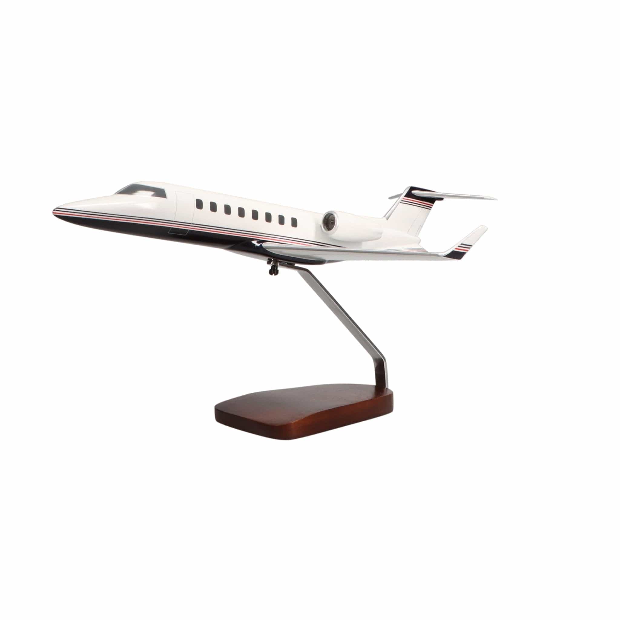 High Flying Models Aircraft Models Learjet 45 (Navy, Red) Large Mahogany Model