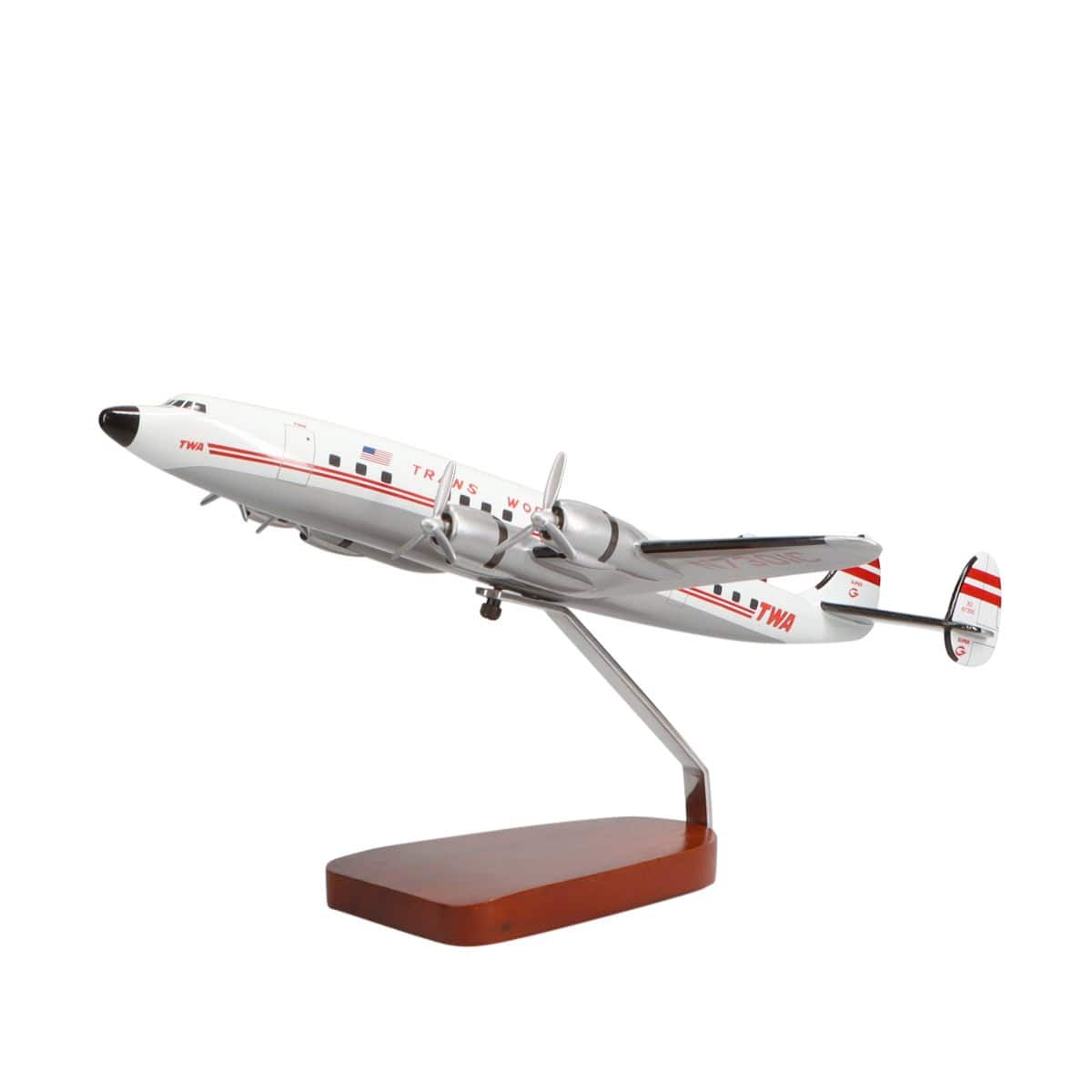 High Flying Models Aircraft Models Lockheed L-1049 Super Constellation® TWA (Trans World Airlines) Large Mahogany Model