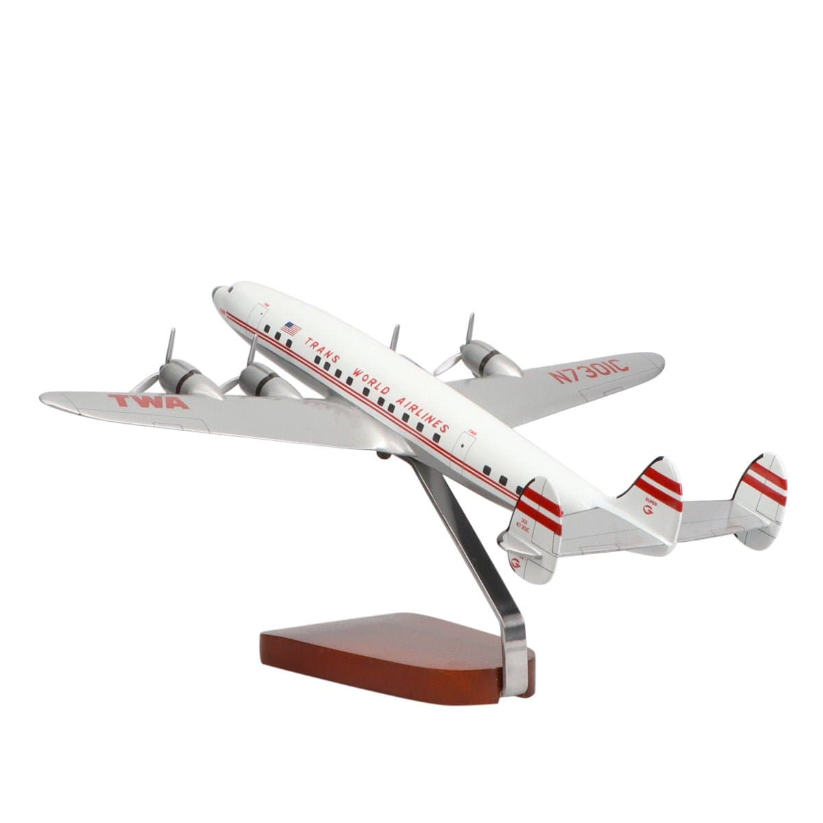 High Flying Models Aircraft Models Lockheed L-1049 Super Constellation® TWA (Trans World Airlines) Large Mahogany Model