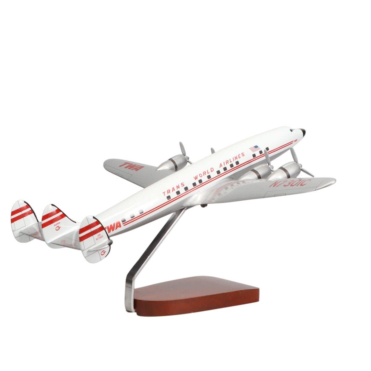 High Flying Models Aircraft Models Lockheed L-1049 Super Constellation® TWA (Trans World Airlines) Large Mahogany Model