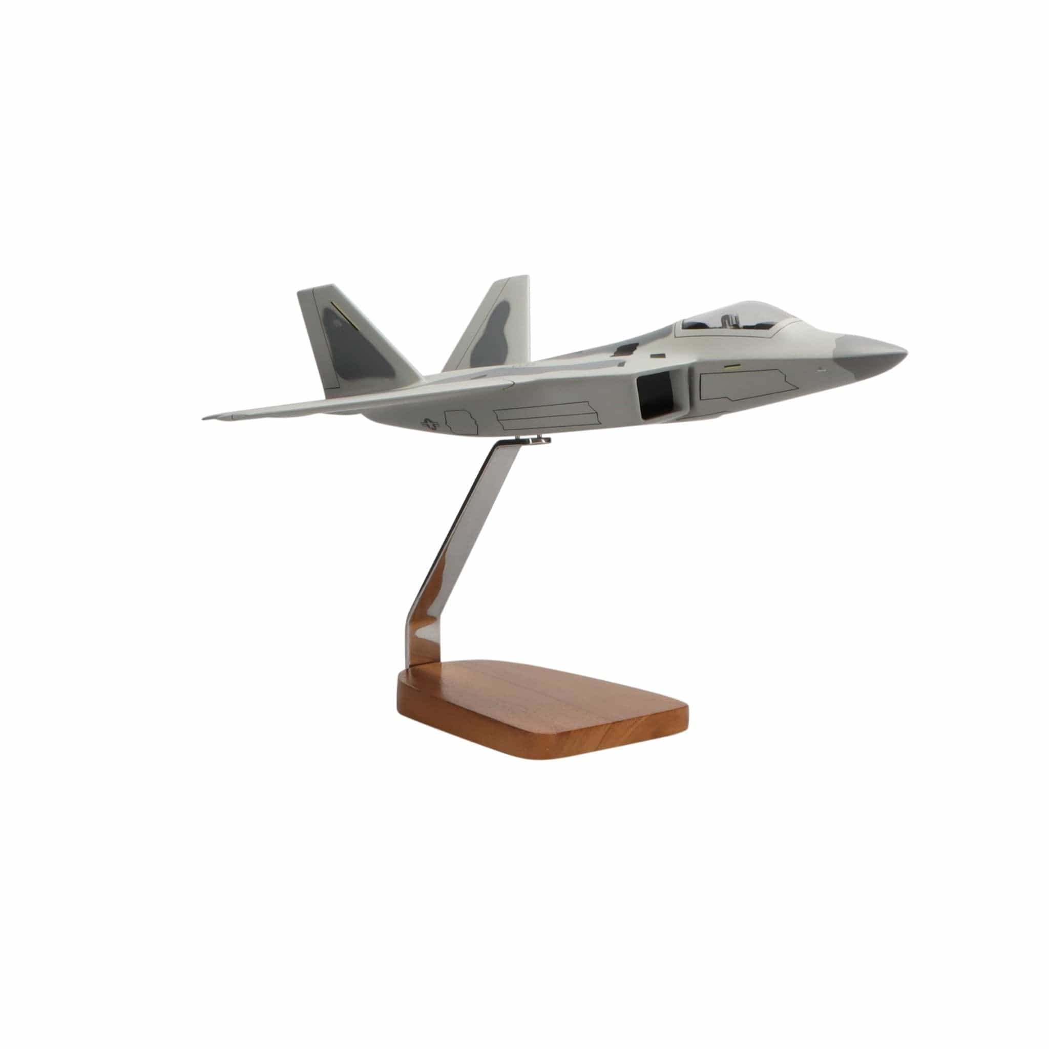 High Flying Models Aircraft Models Lockheed Martin F-22 Raptor® Clear Canopy Large Mahogany Model