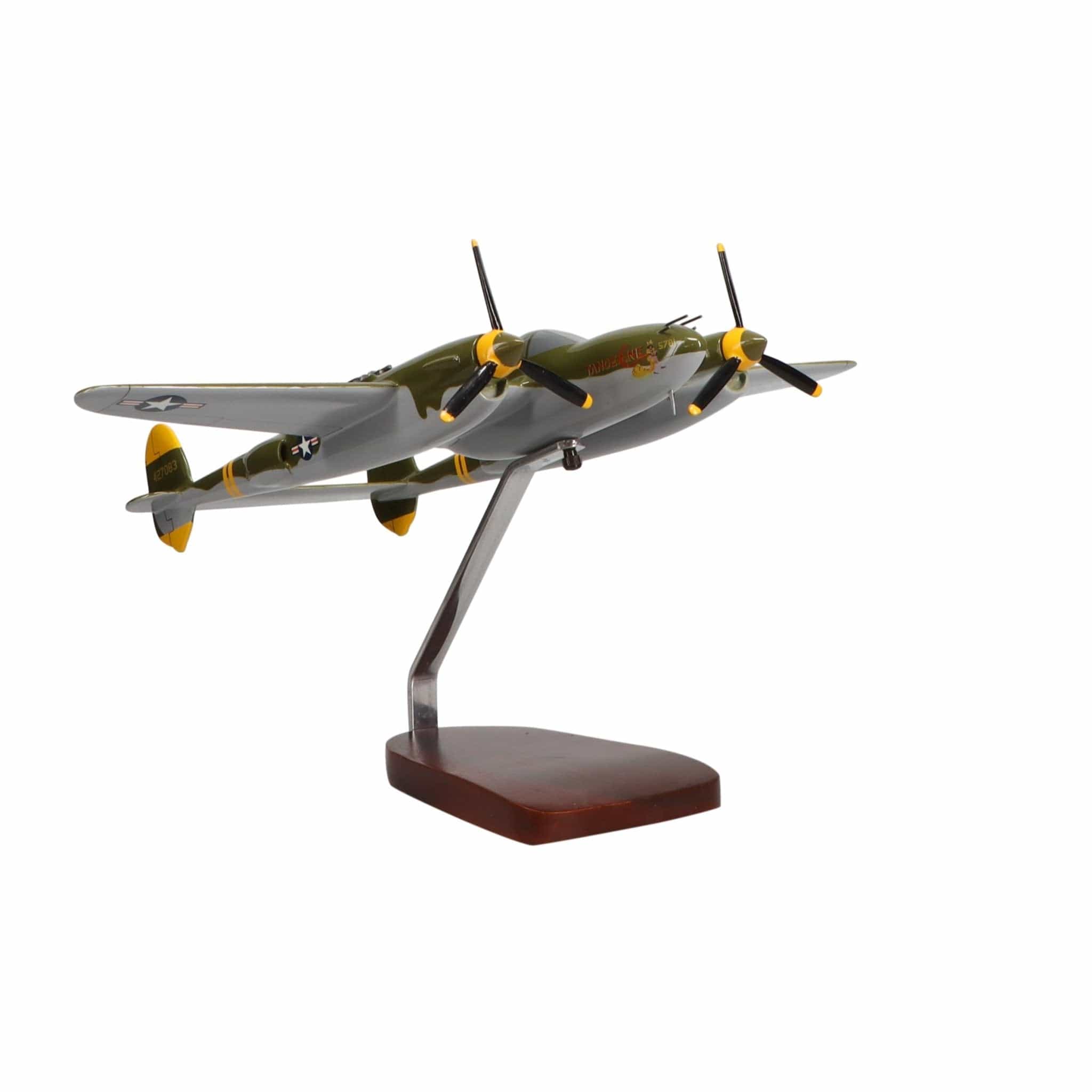 High Flying Models Aircraft Models Lockheed P-38 Lightning® (Camoflage) Large Mahogany Model