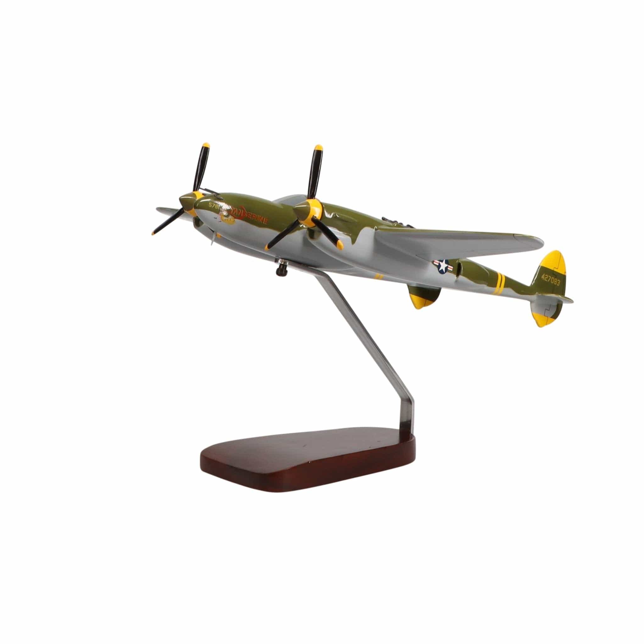 High Flying Models Aircraft Models Lockheed P-38 Lightning® (Camoflage) Large Mahogany Model