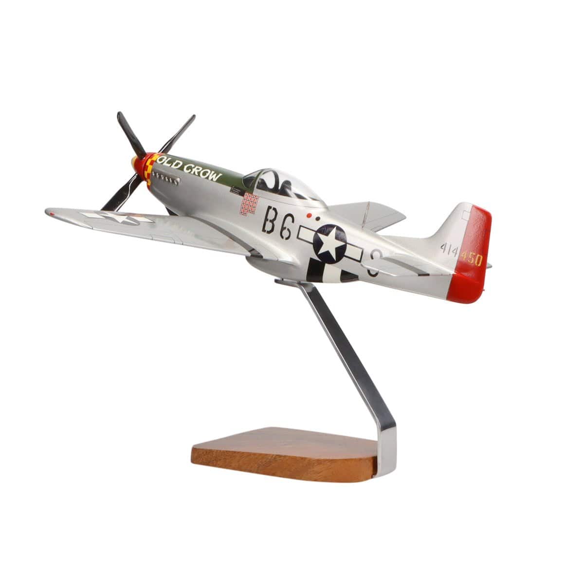 High Flying Models Aircraft Models North American P-51 Mustang Clear Canopy Large Mahogany Model