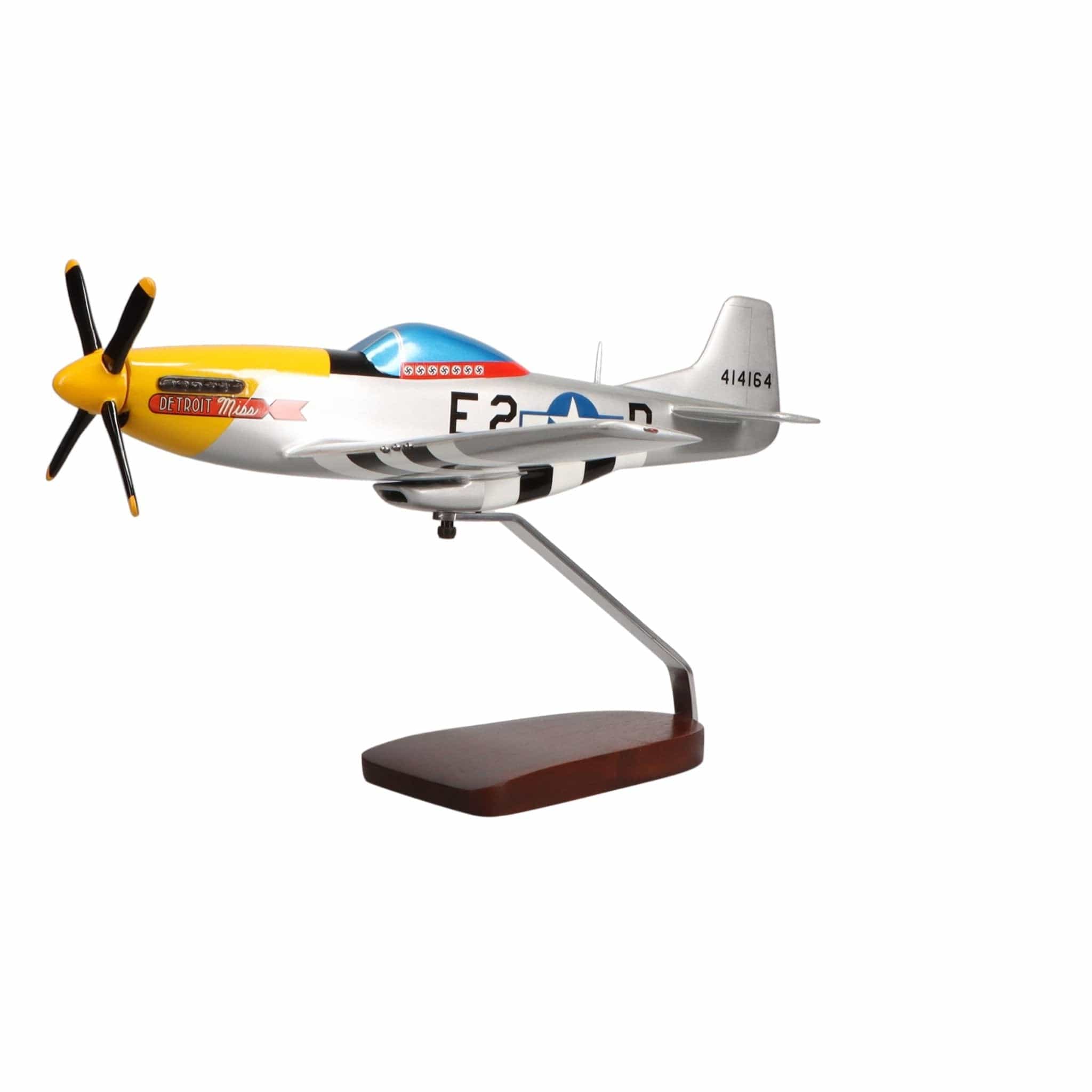 High Flying Models Aircraft Models North American P-51D Mustang "Detroit Miss" Large Mahogany Model