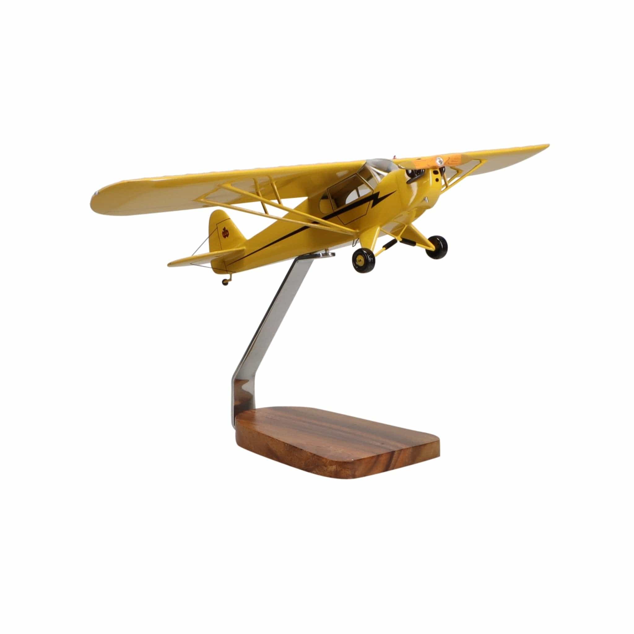 High Flying Models Aircraft Models Piper J-3 Cub Clear Canopy Large Mahogany Model