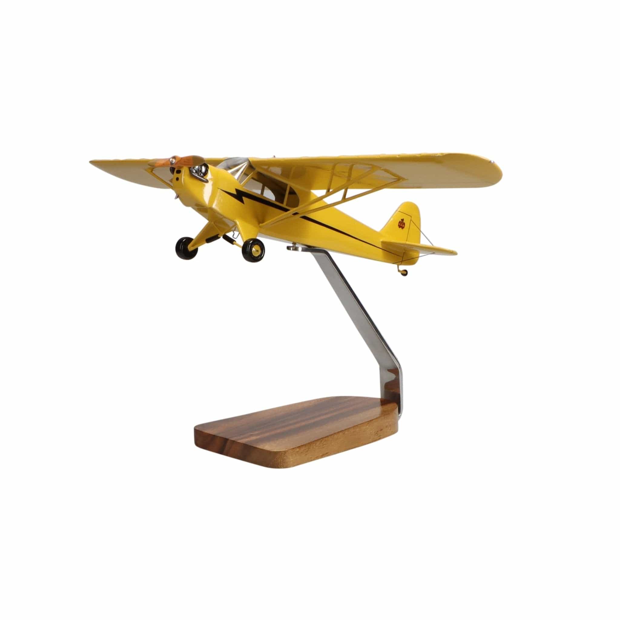 High Flying Models Aircraft Models Piper J-3 Cub Clear Canopy Large Mahogany Model